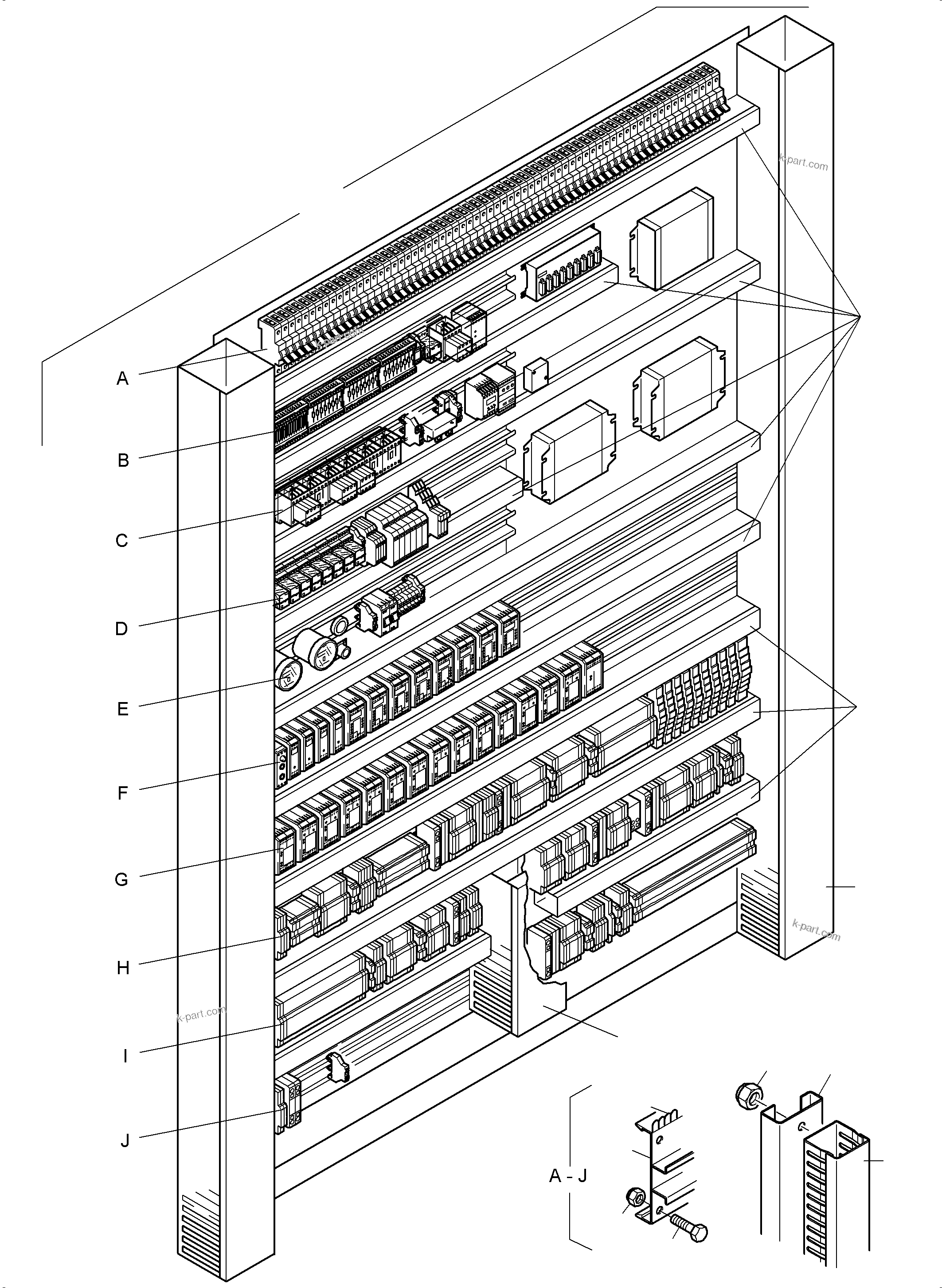 Komatsu parts book diagram for PC5500-6E S/N 15089: SWITCH FRAMING X2