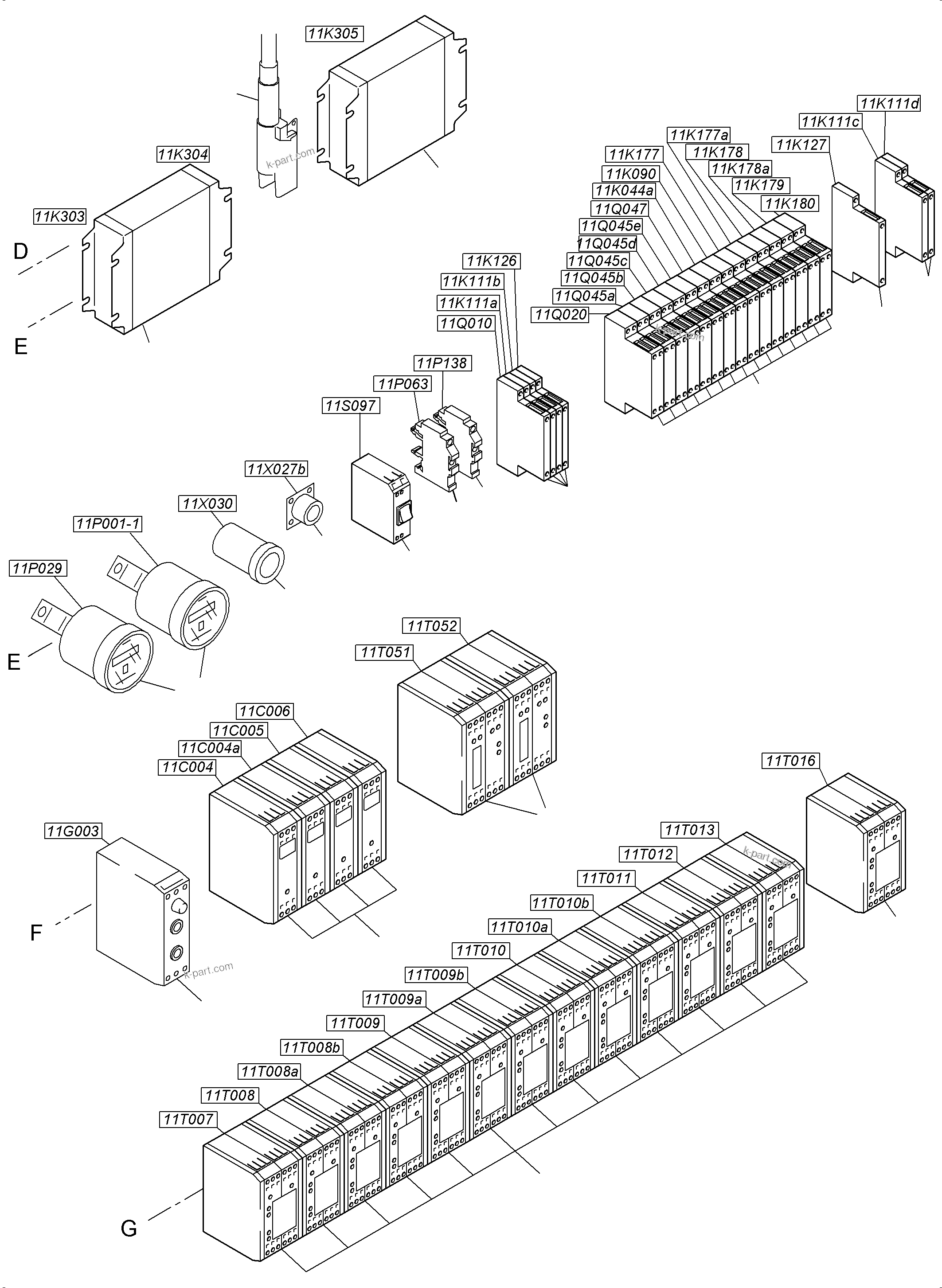 Komatsu parts book diagram for PC5500-6E S/N 15089: SWITCH FRAMING X2