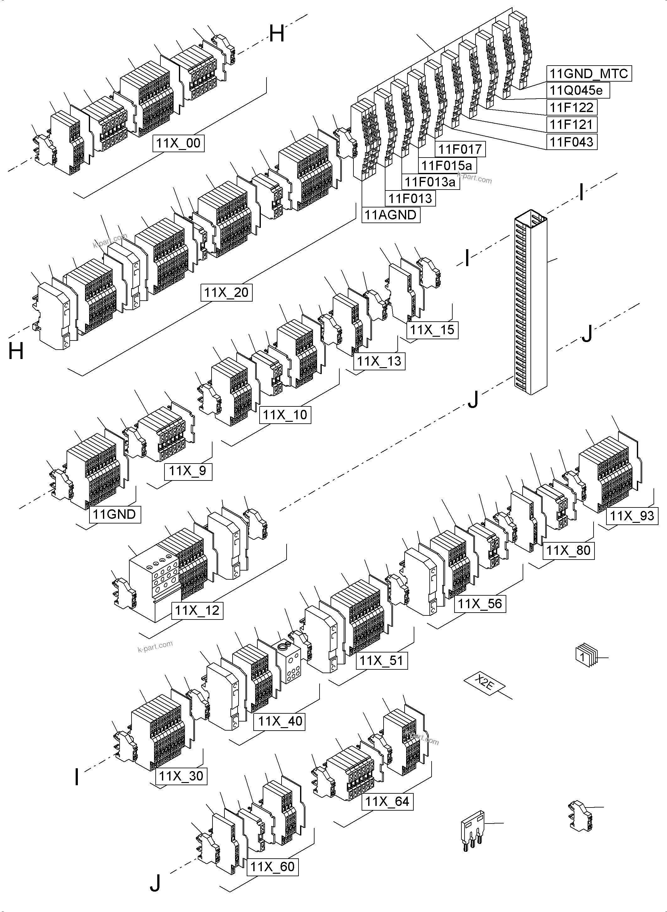 Komatsu parts book diagram for PC5500-6E S/N 15089: SWITCH FRAMING X2