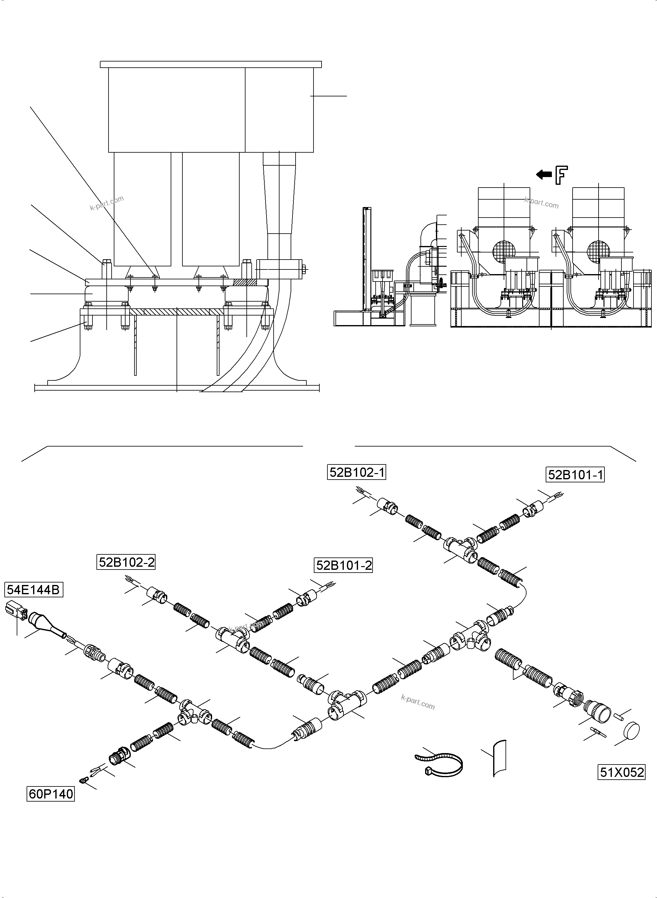 Komatsu parts book diagram for PC5500-6E S/N 15089: MACHINE HOUSE - CAPACITOR ARR. - MOTOR HARNESSES