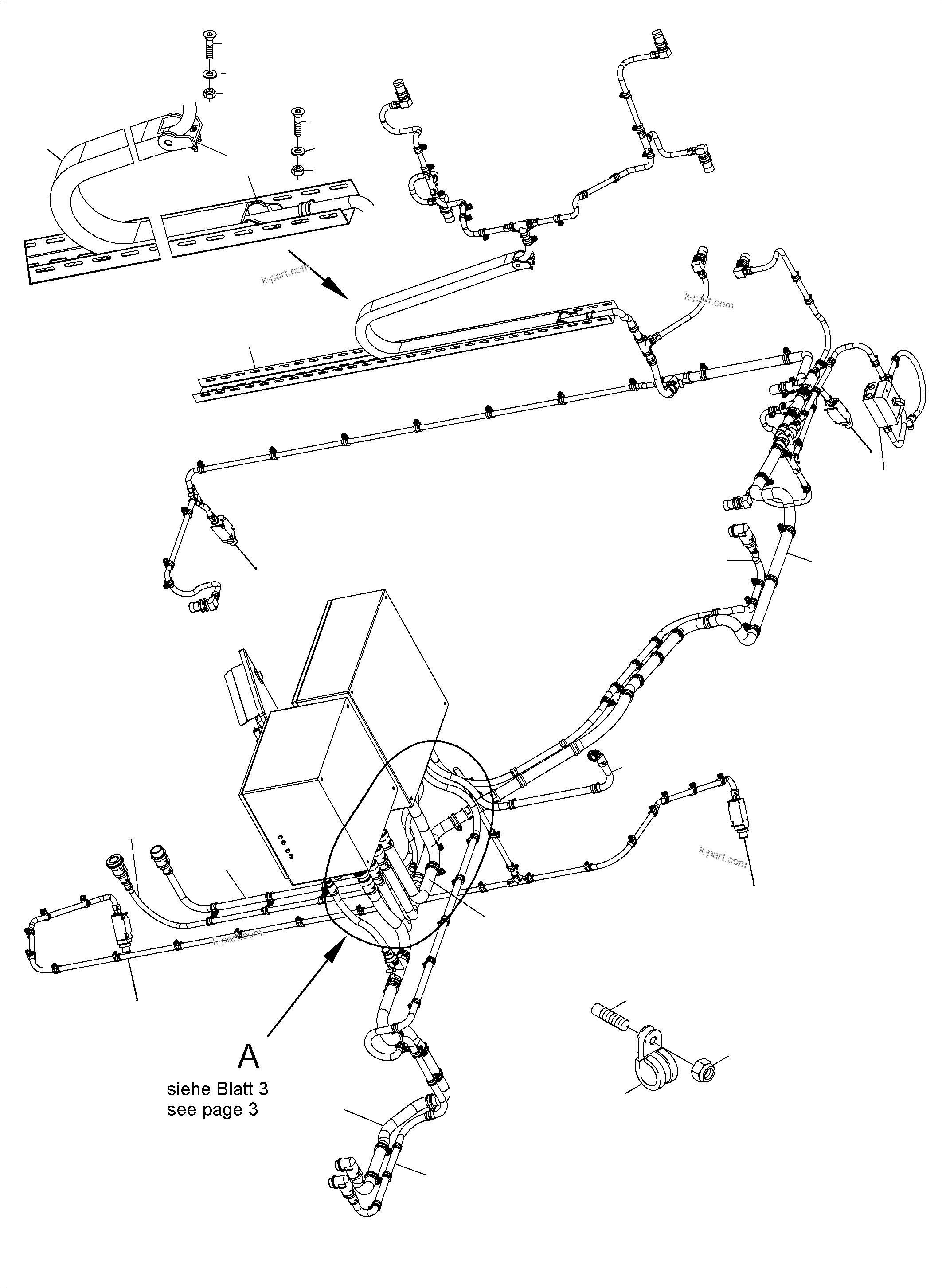 Komatsu parts book diagram for PC5500-6E S/N 15089: CABLES- CABLE DUCT