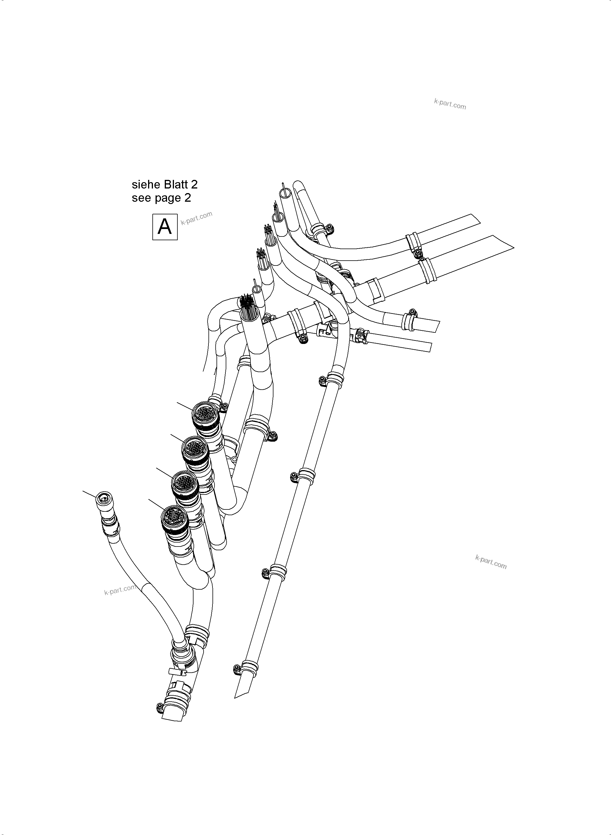 Komatsu parts book diagram for PC5500-6E S/N 15089: CABLES- CABLE DUCT