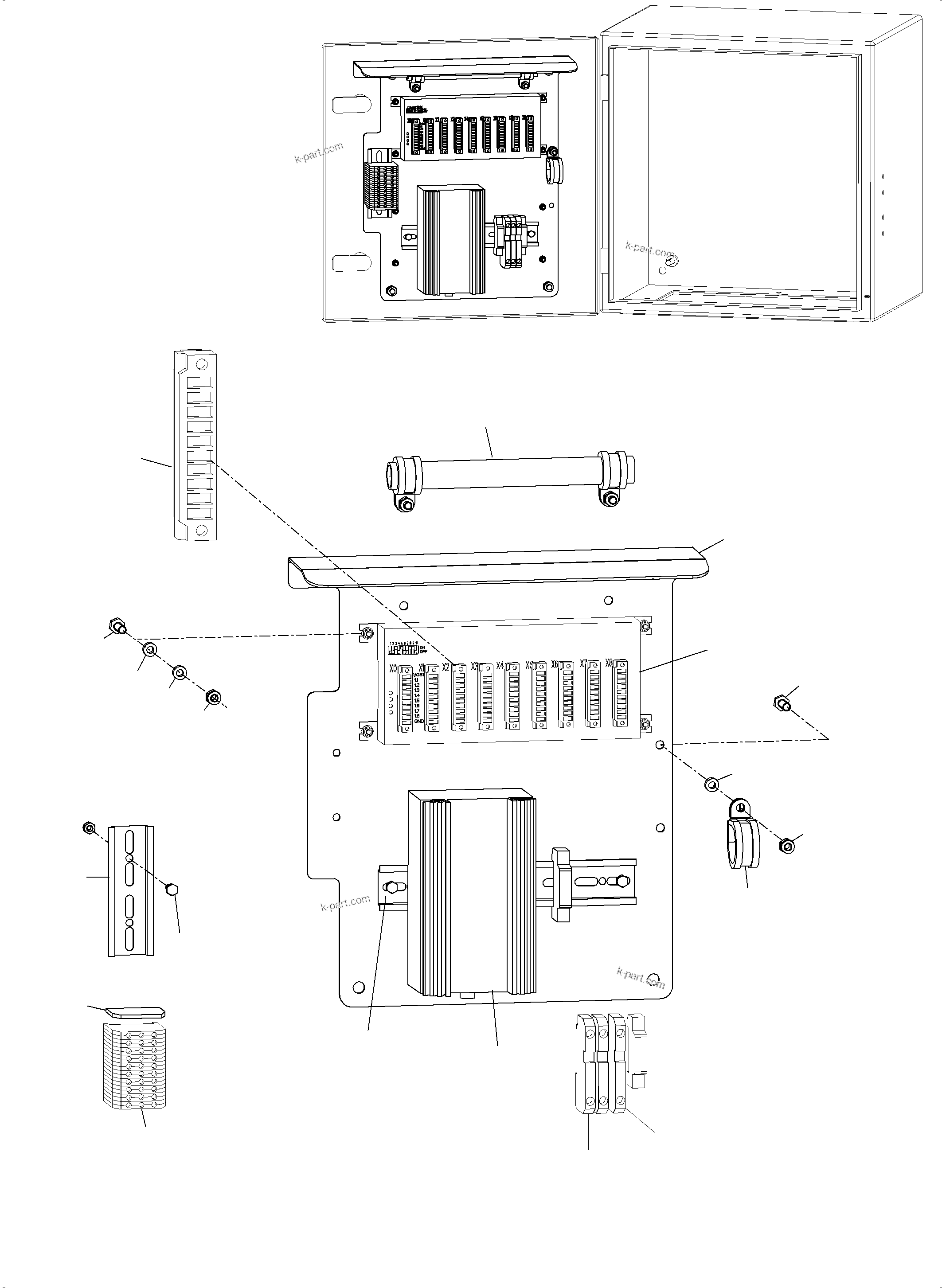 Komatsu parts book diagram for PC5500-6E S/N 15089: SWITCH CABINET WITH CONTROLLER