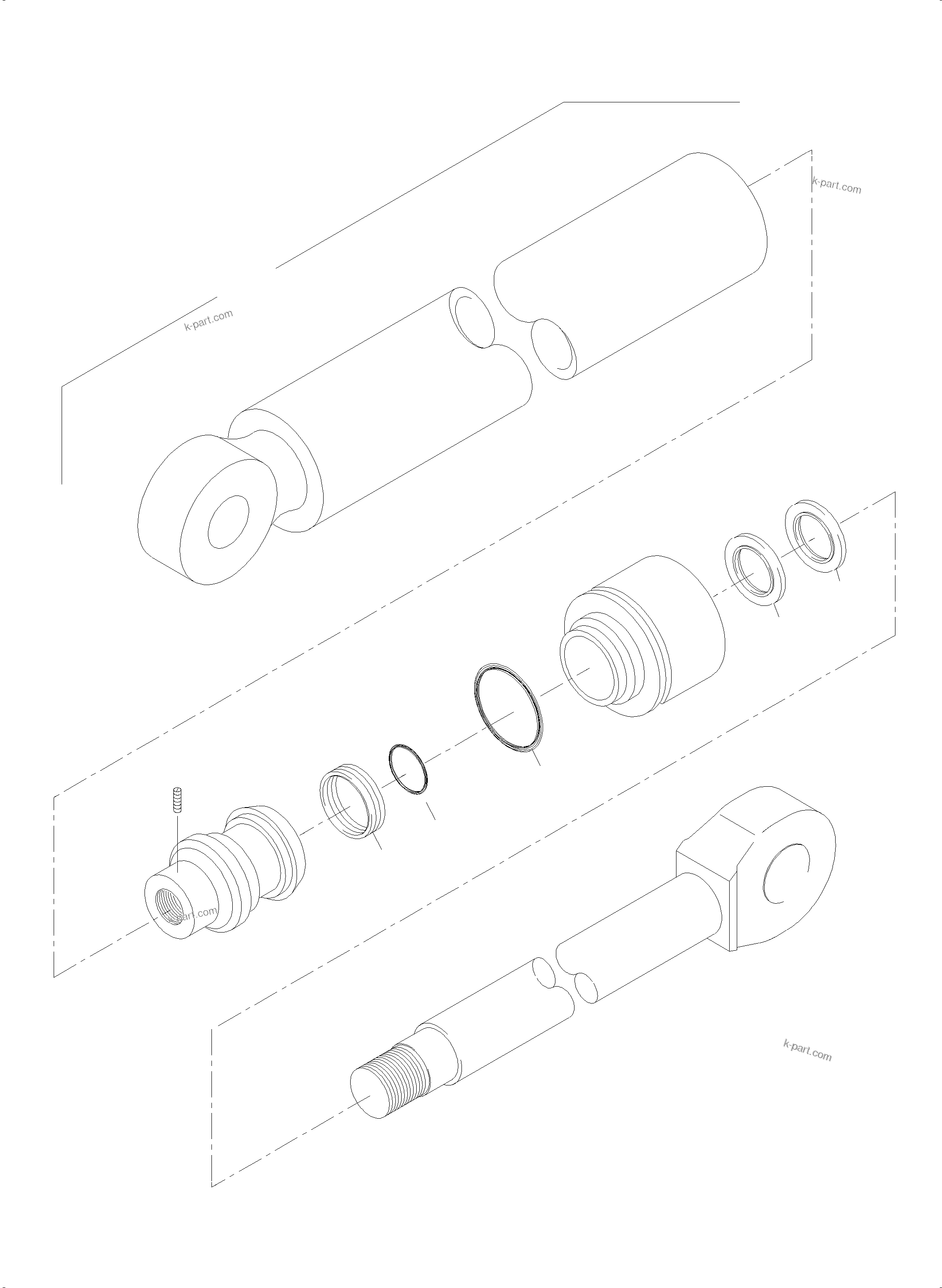 Komatsu parts book diagram for PC5500-6E S/N 15134: HYDRAULIC CYLINDER