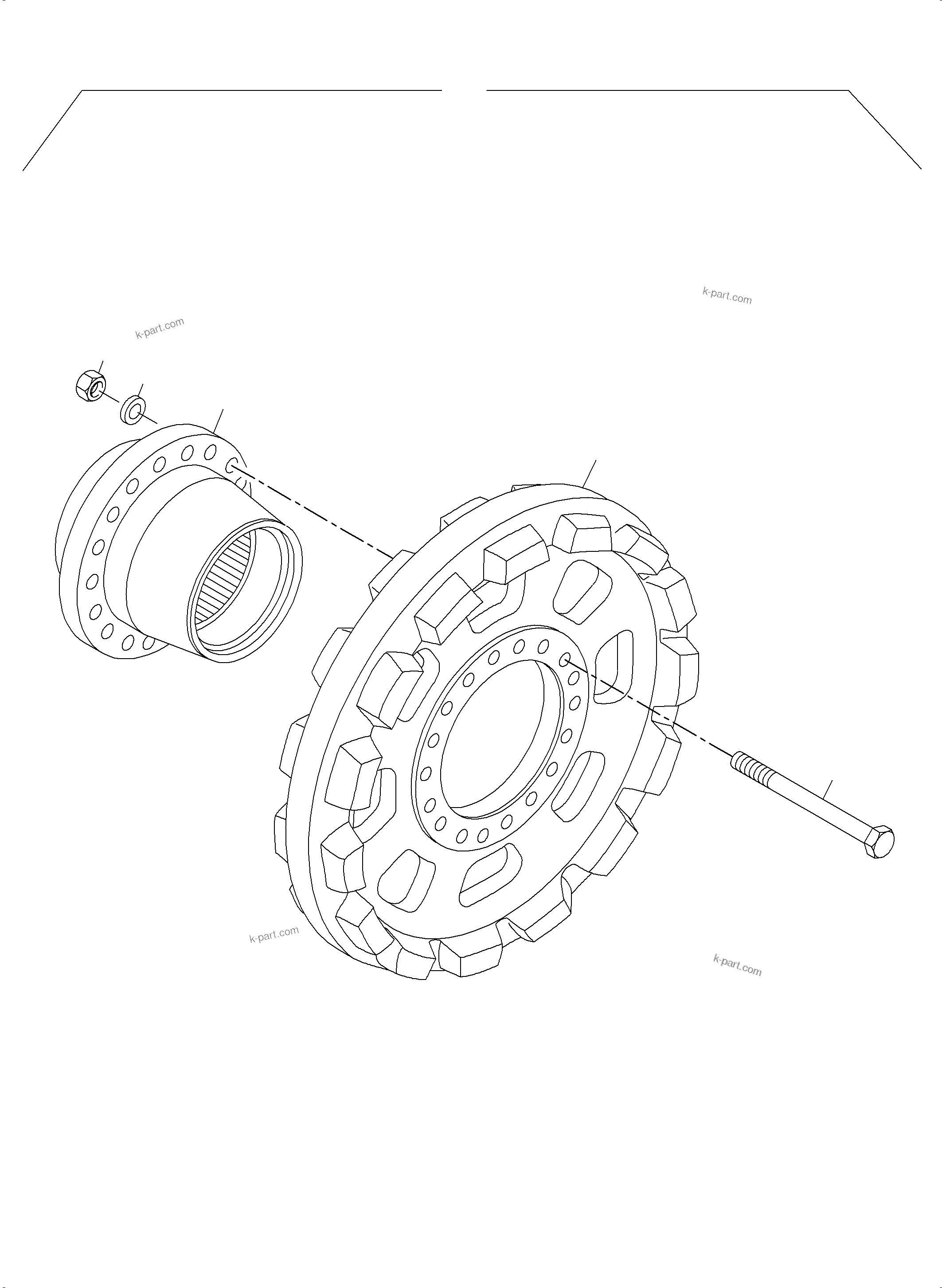 Komatsu parts book diagram for PC5500-6E S/N 15134: DRIVE SPROCKET TT
