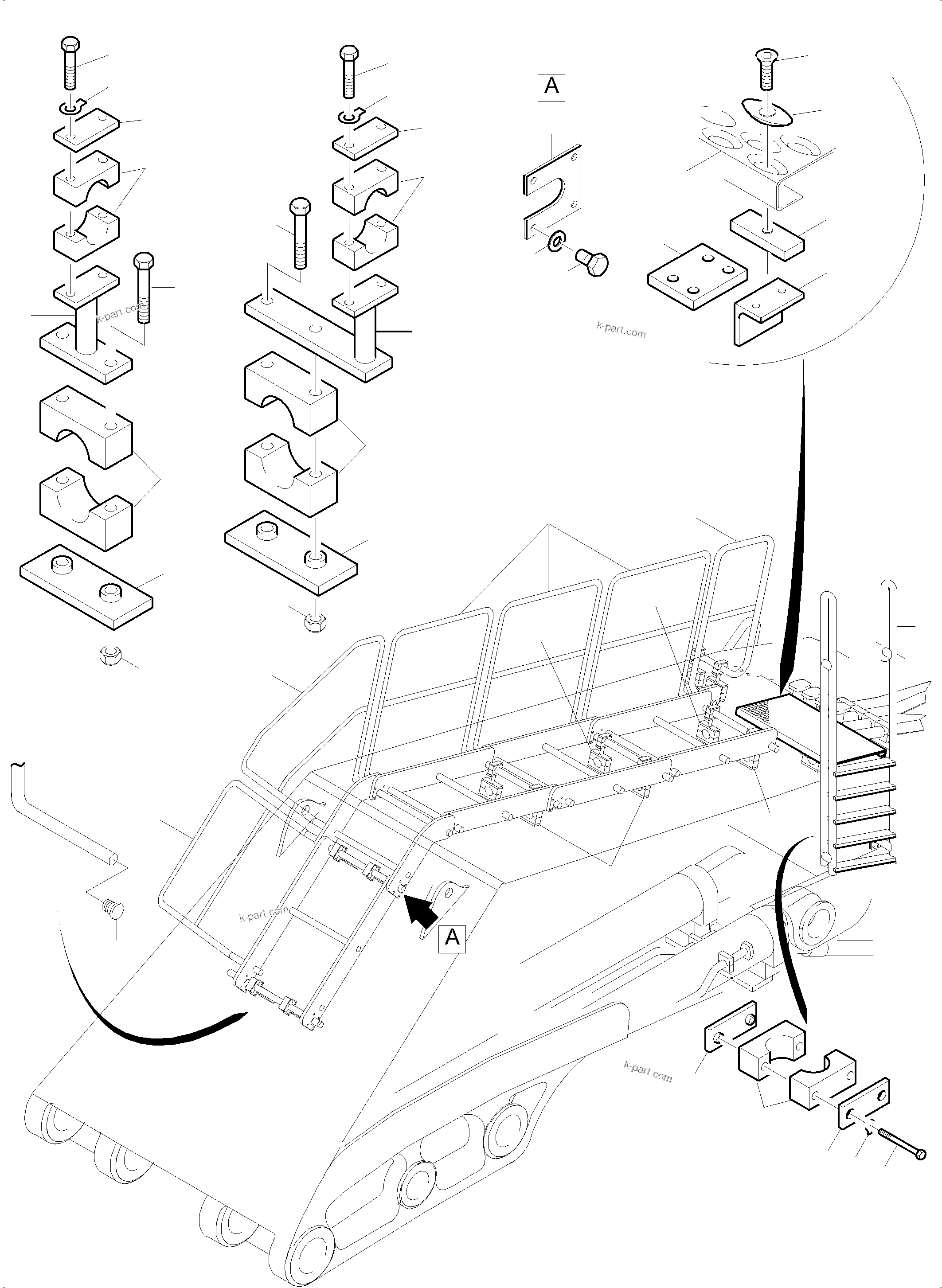 Komatsu parts book diagram for PC5500-6E S/N 15134: BOOM - CATWALK