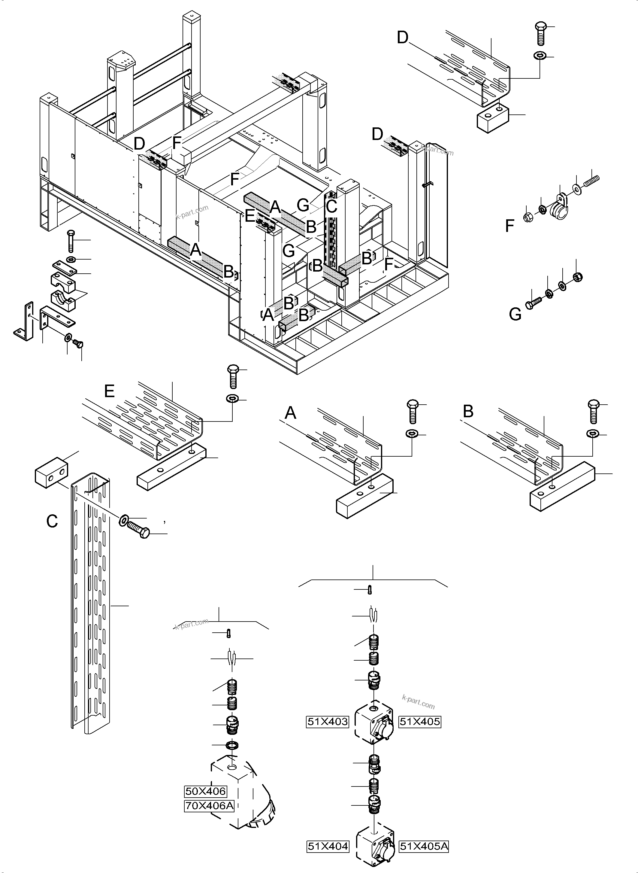 Komatsu parts book diagram for PC5500-6E S/N 15134: MACHINERY HOUSE ELECTRIC - ROOF AND DRIVE FRAME