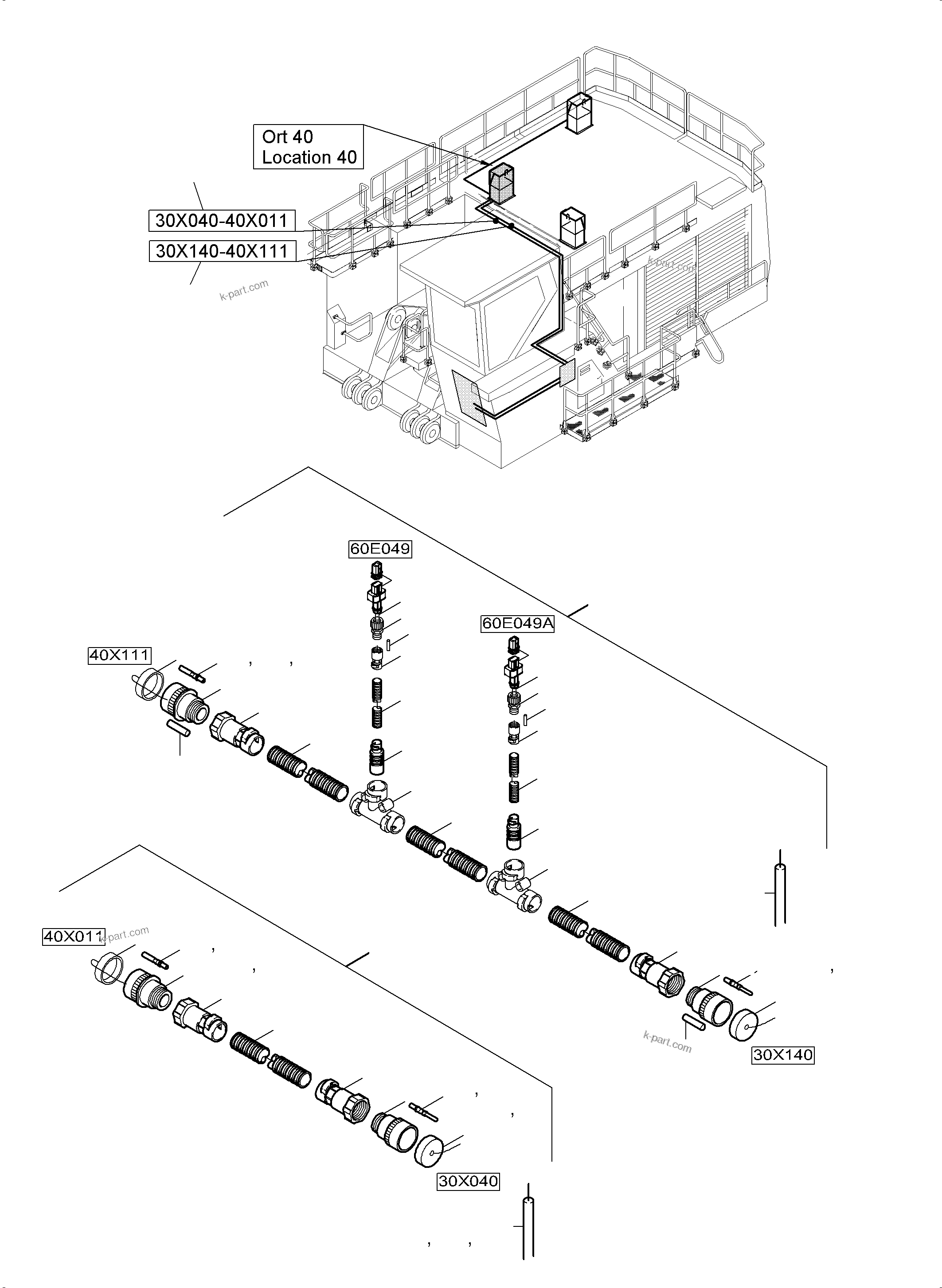 Komatsu parts book diagram for PC5500-6E S/N 15134: MACHINERY HOUSE ELECTRIC - ROOF AND DRIVE FRAME