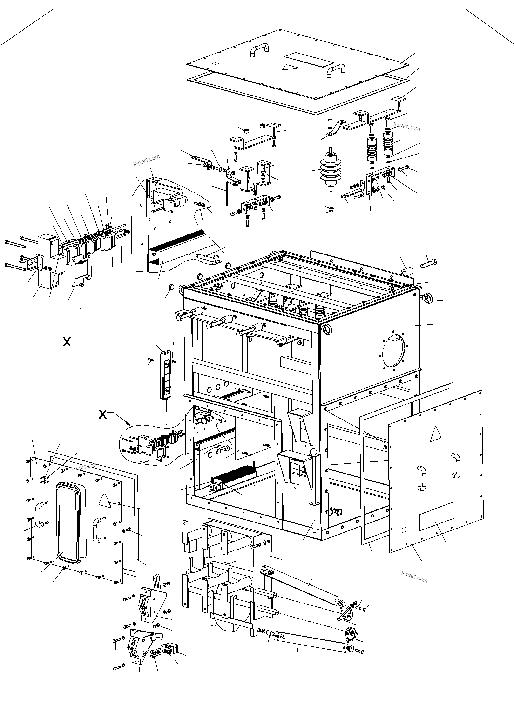 Komatsu parts book diagram for PC5500-6E S/N 15134: JUNCTION BOX
