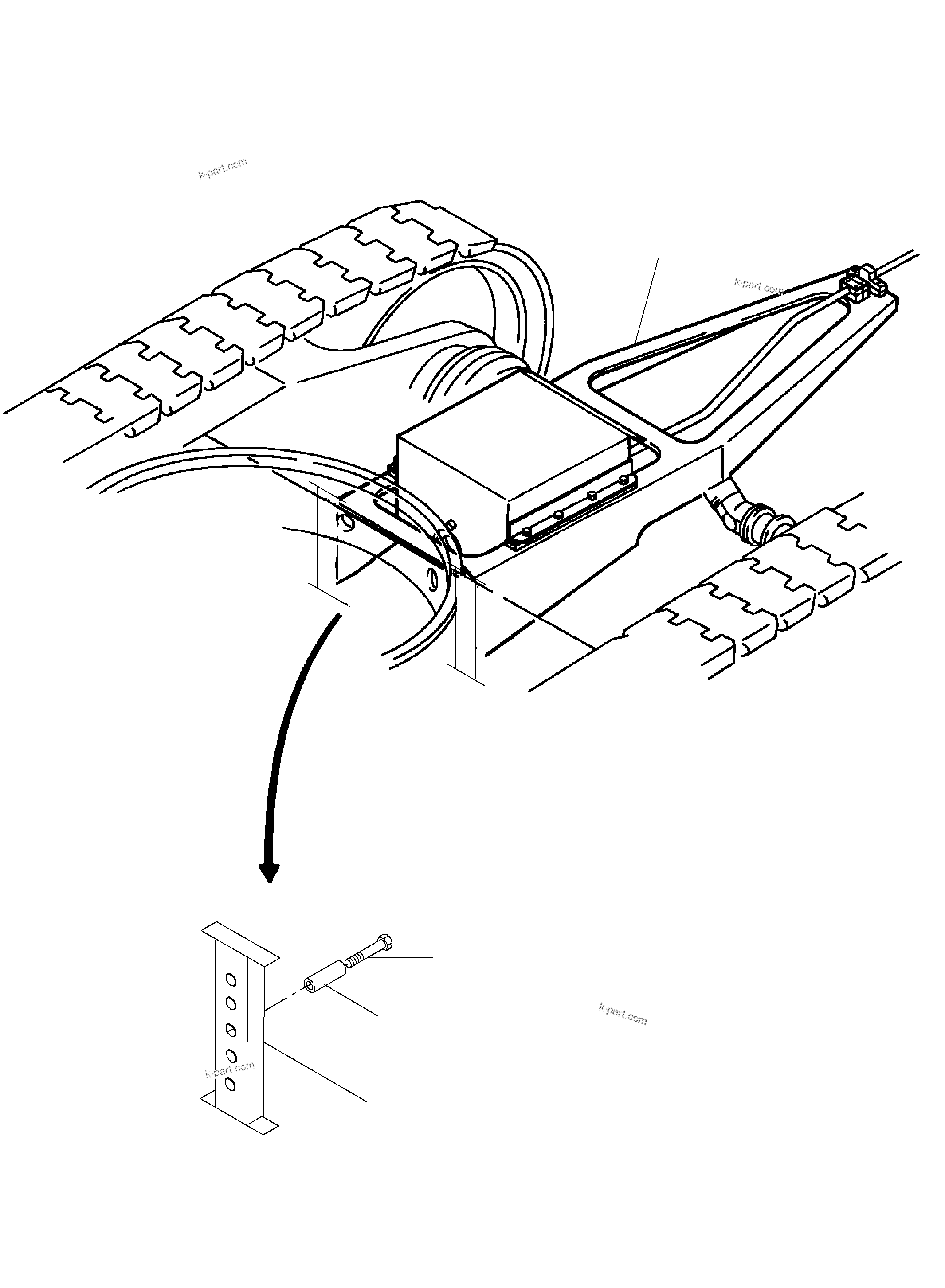 Komatsu parts book diagram for PC5500-6E S/N 15134: CABLE DUCT MOUNTING