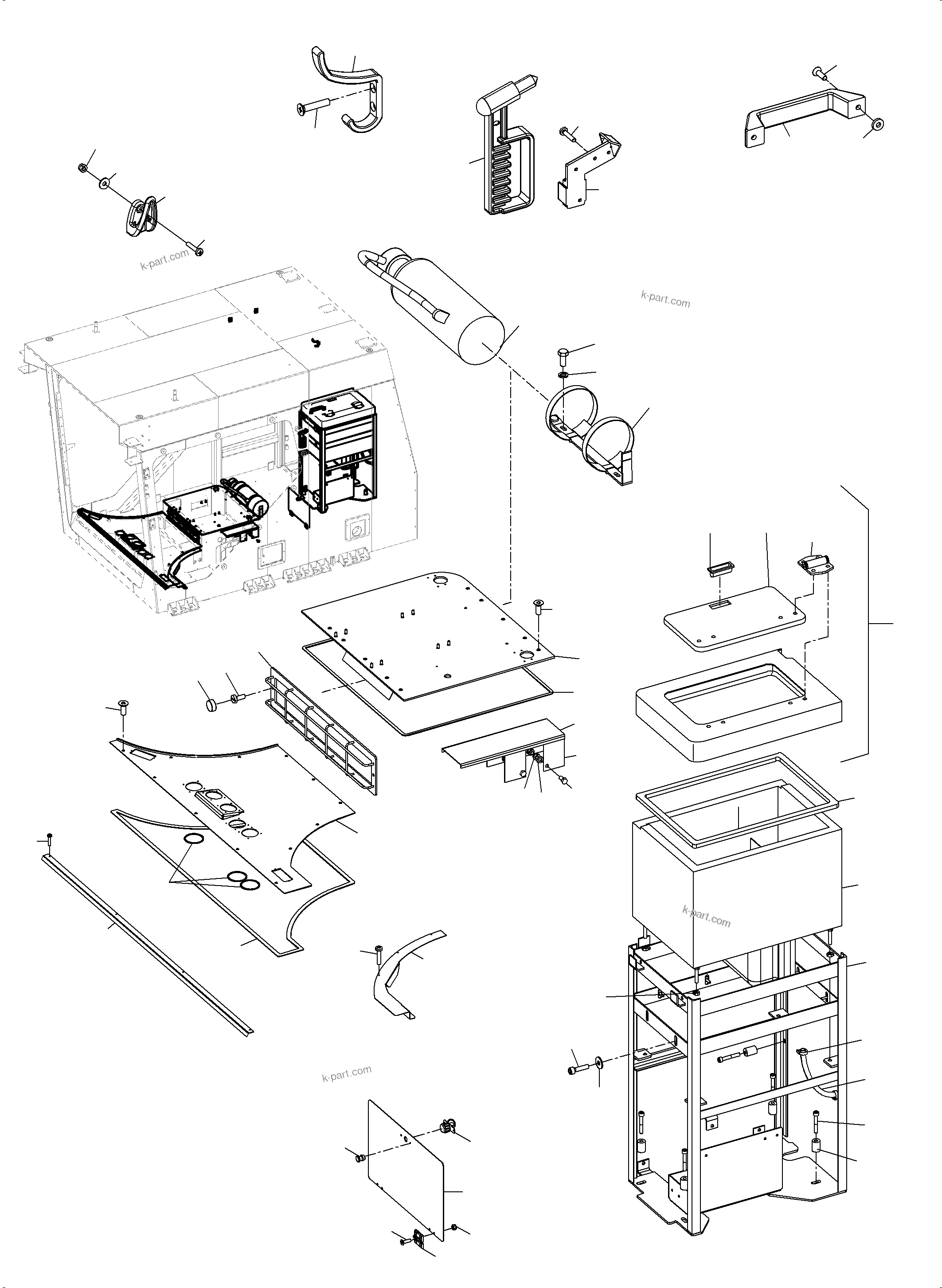 Komatsu parts book diagram for PC5500-6E S/N 15134: OPERATOR'S CAB PART 1