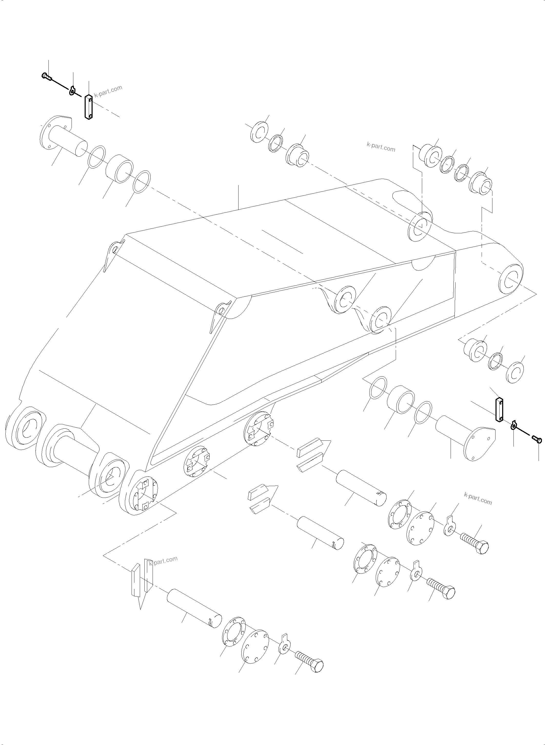 Komatsu parts book diagram for PC5500-6E S/N 15134: BOOM 7.6 M