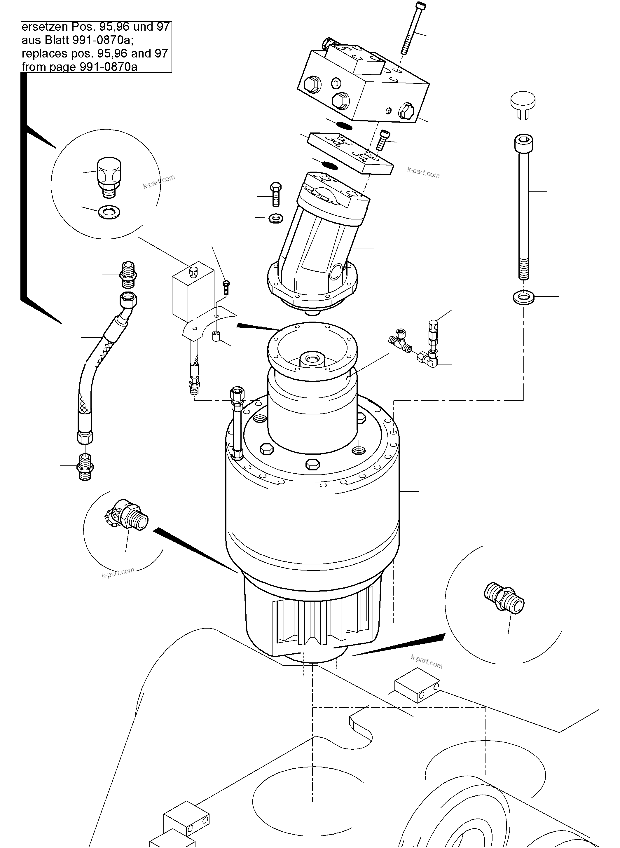 Komatsu parts book diagram for PC5500-6E S/N 15134: SLEW GEAR ARR.