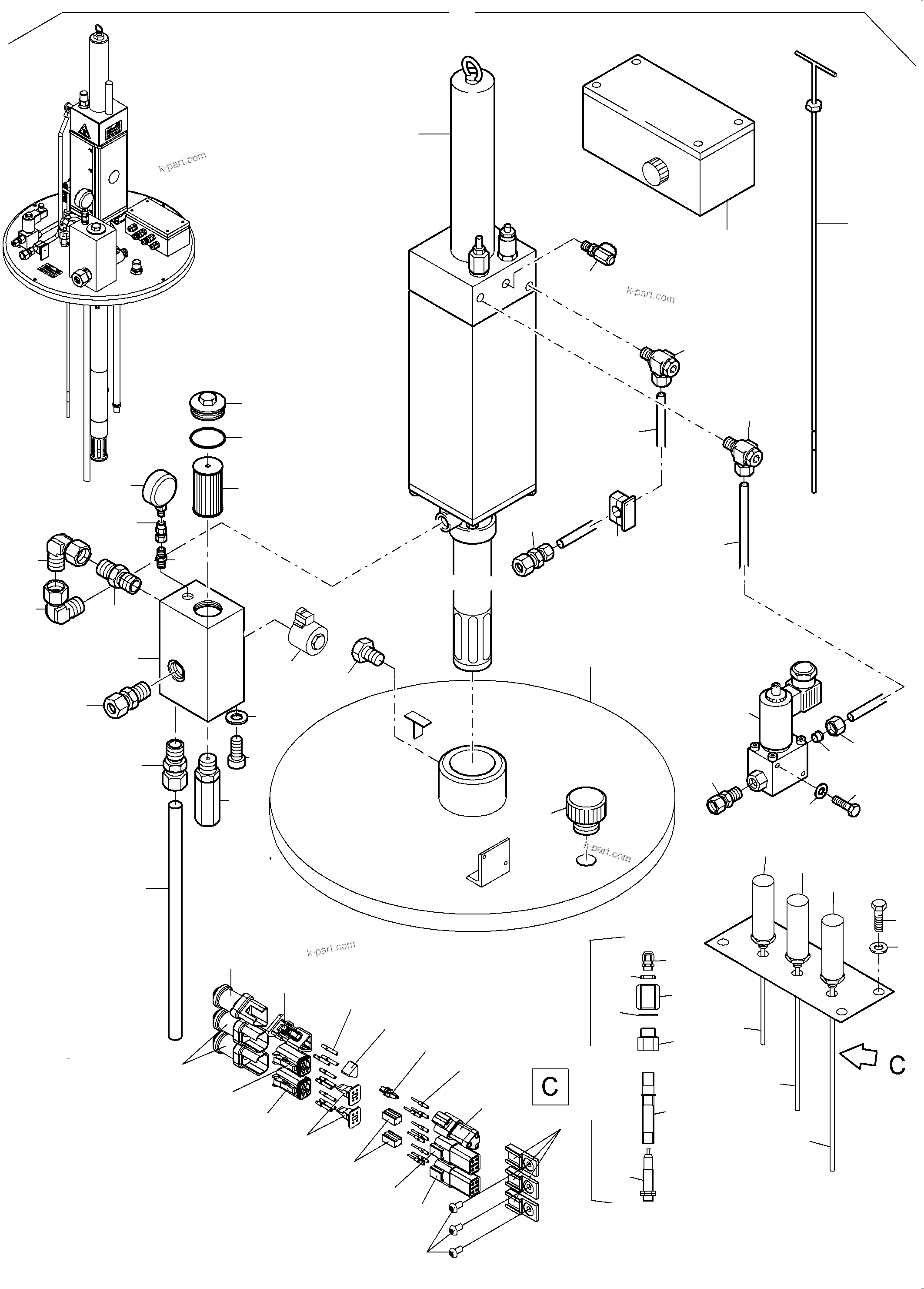 Komatsu parts book diagram for PC5500-6E S/N 15134: LUBE PUMP STATION
