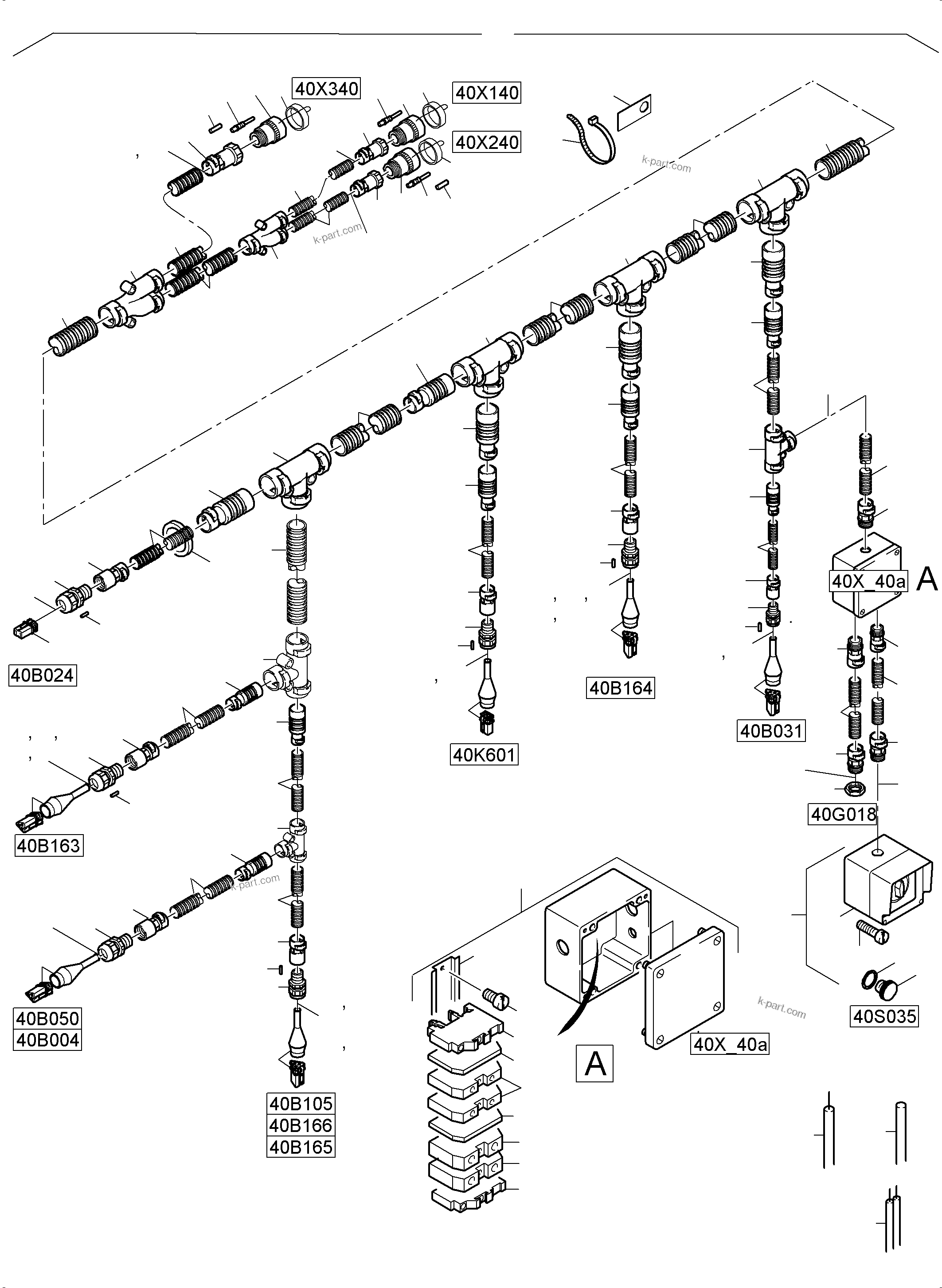 Komatsu parts book diagram for PC5500-6E S/N 15134: OIL TANK, OIL COOLER AND TRANSFUSING PUMP - HARNESSES