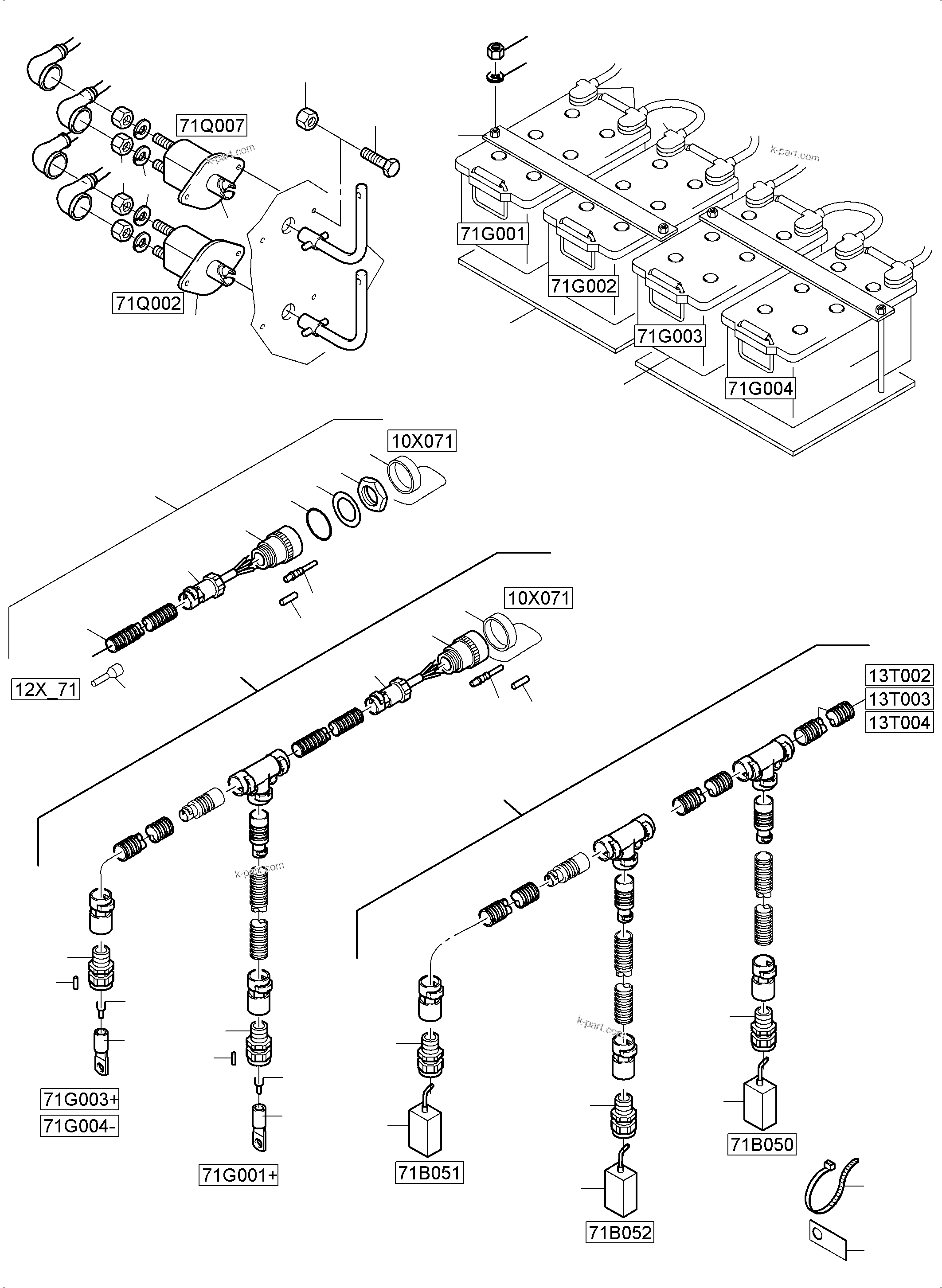 Komatsu parts book diagram for PC5500-6E S/N 15134: BATTERIES ELECTRICS