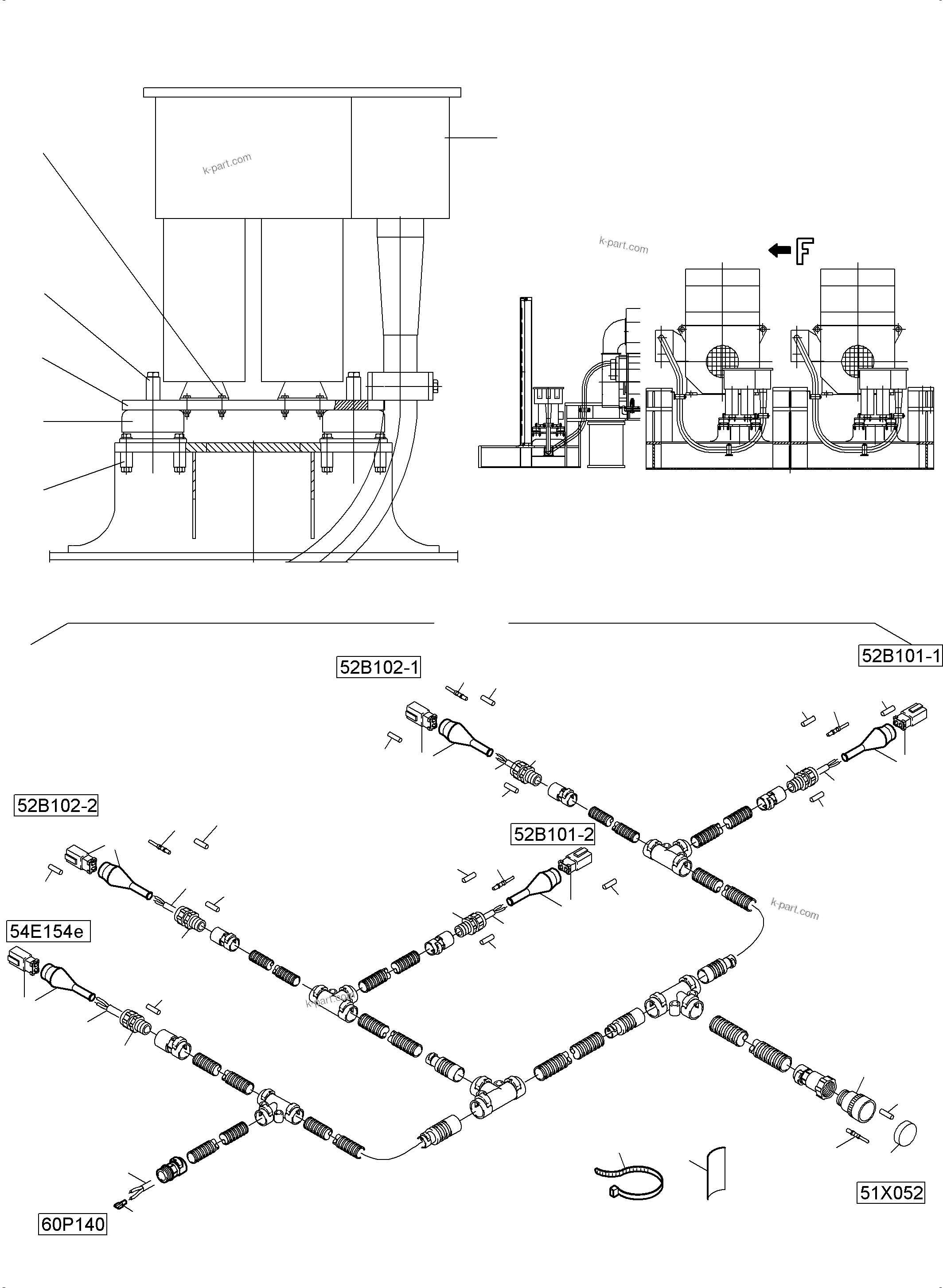 Komatsu parts book diagram for PC5500-6E S/N 15134: MACHINE HOUSE - CAPACITOR ARR. - MOTOR HARNESSES