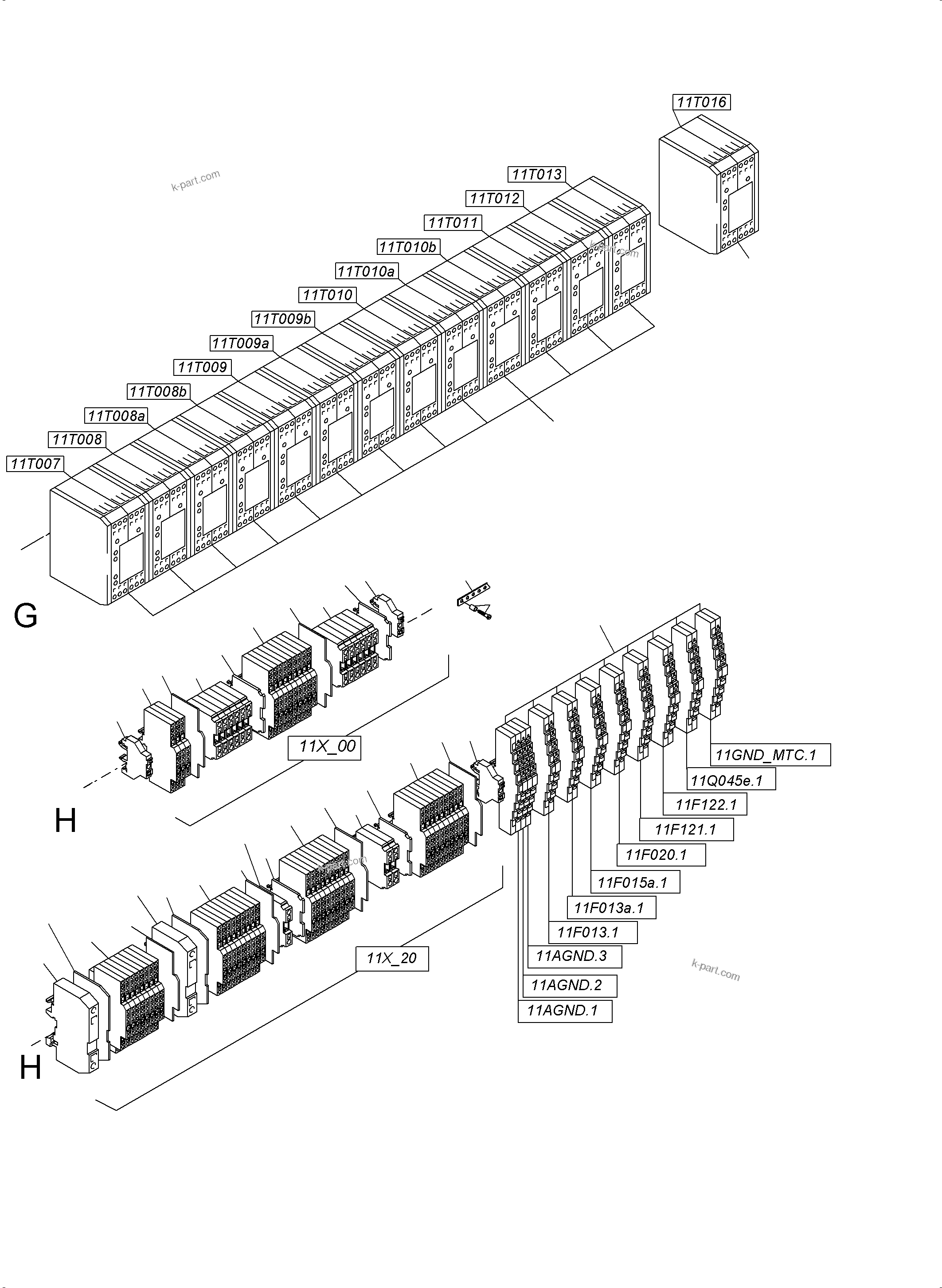 Komatsu parts book diagram for PC5500-6E S/N 15134: SWITCH FRAMING X2