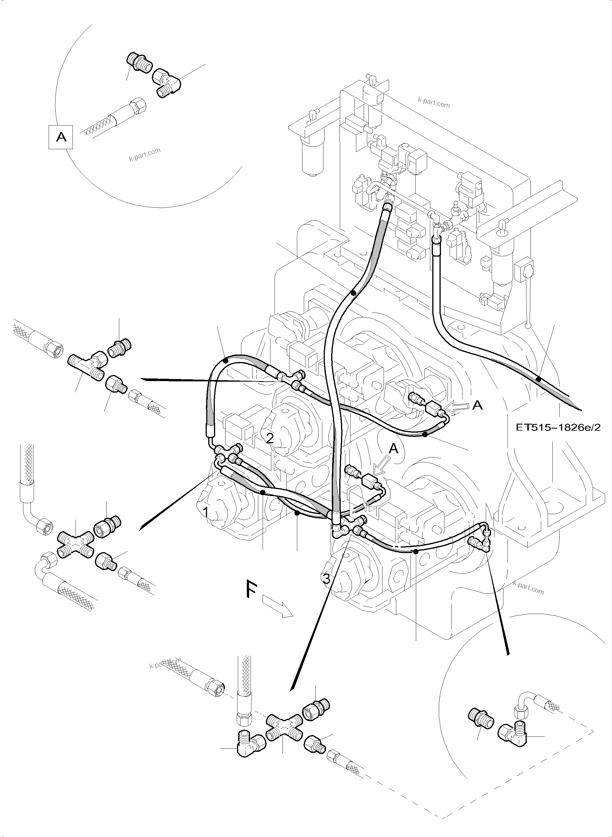 Komatsu parts book diagram for PC5500-6 S/N 15137: MAIN PUMP CONTROL