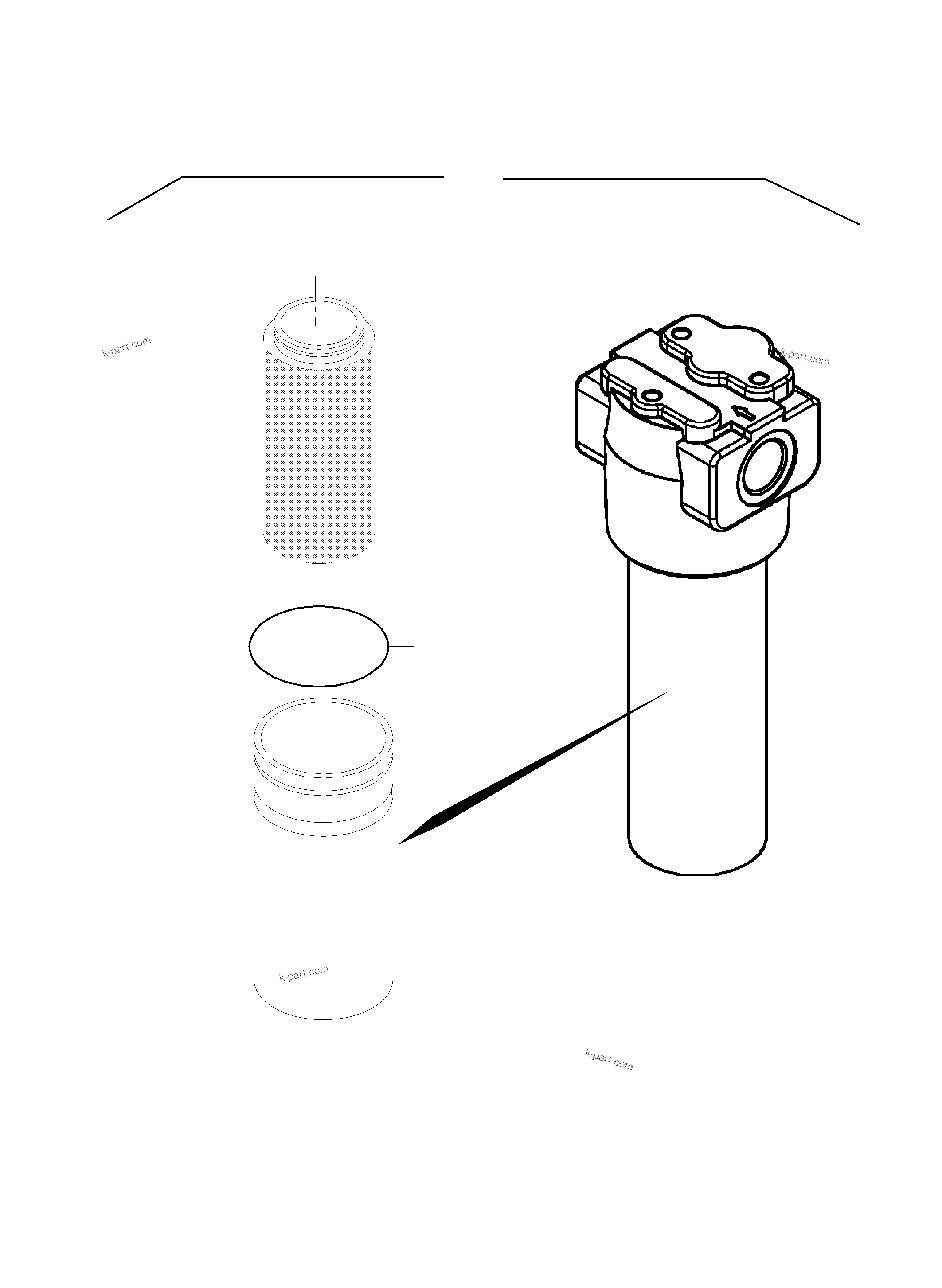 Komatsu parts book diagram for PC5500-6 S/N 15137: HYDRAULIC FILTER