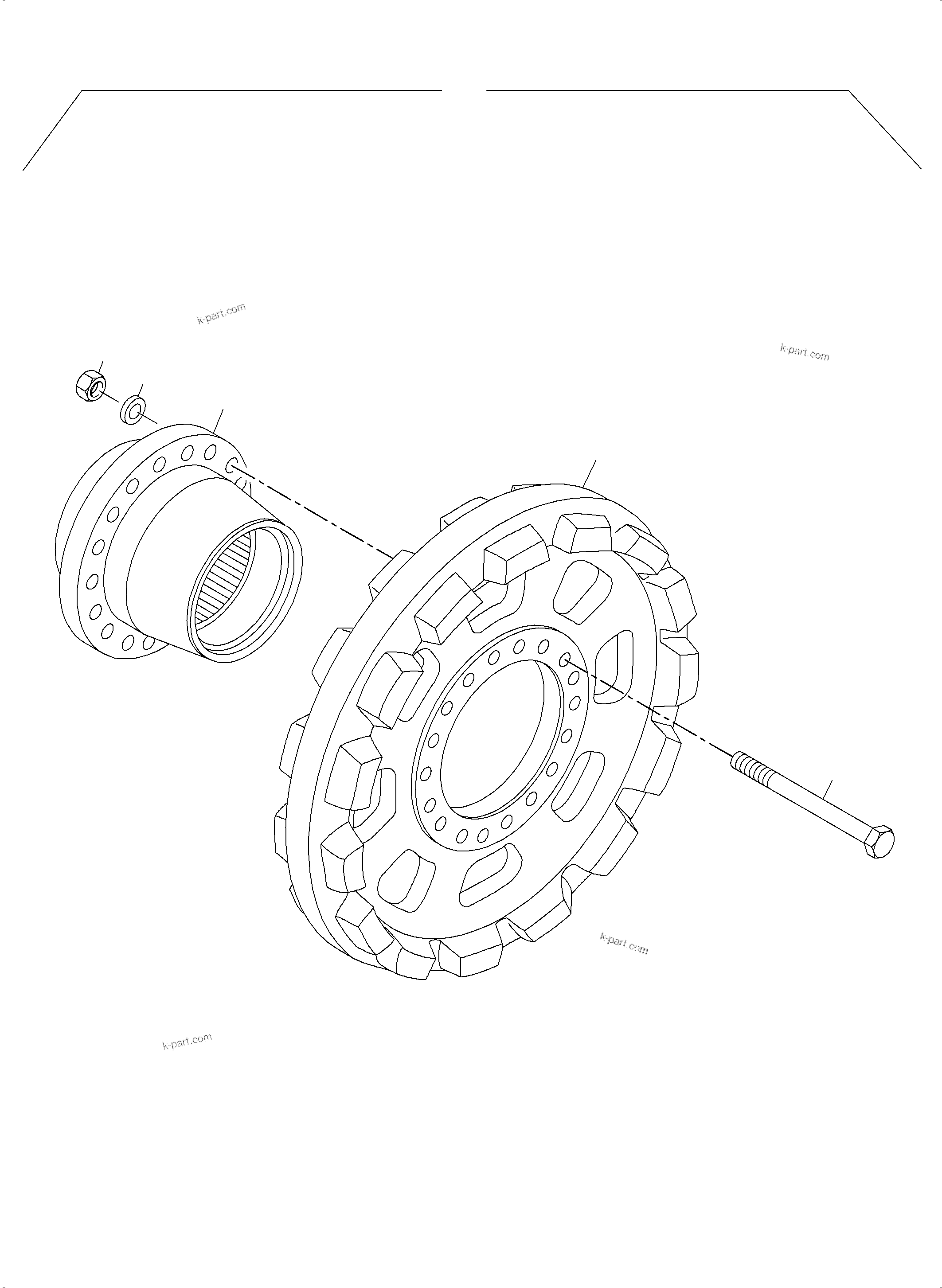 Komatsu parts book diagram for PC5500-6 S/N 15137: DRIVE SPROCKET TT