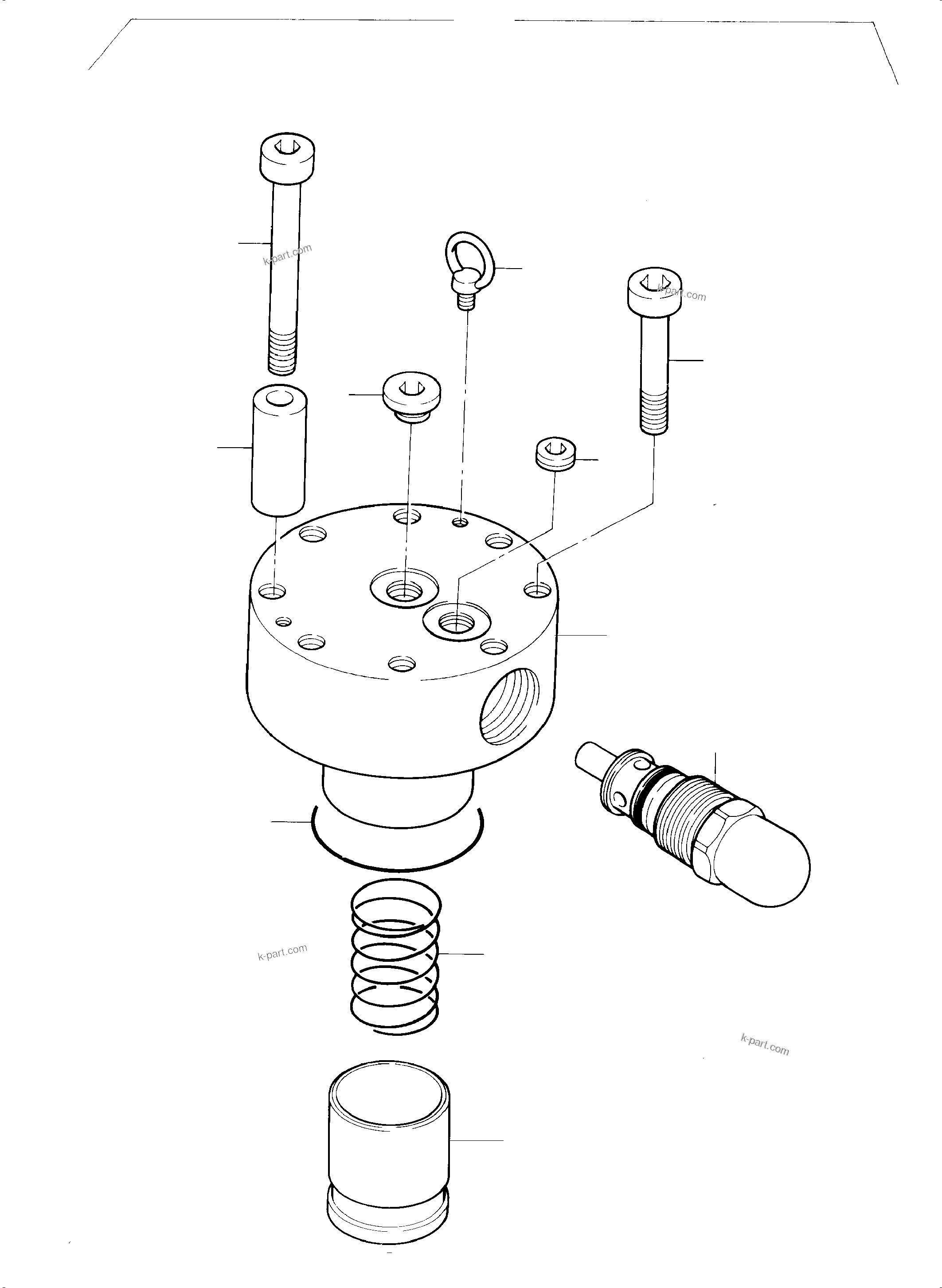 Komatsu parts book diagram for PC5500-6 S/N 15137: PRESSURE RELIEF VALVE,PRE-CONTROLLED