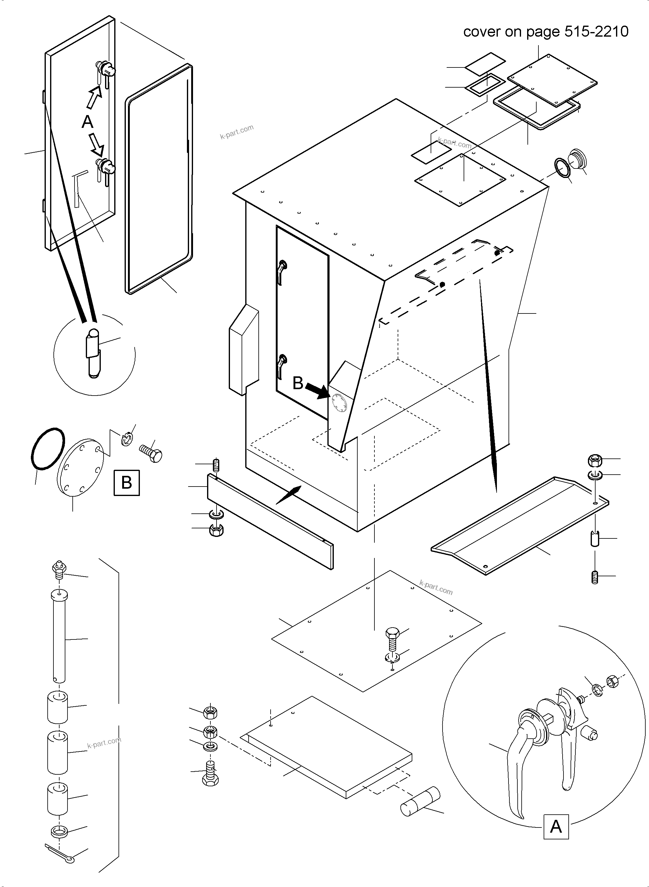 Komatsu parts book diagram for PC5500-6 S/N 15137: CAB SUPPORT ARR.
