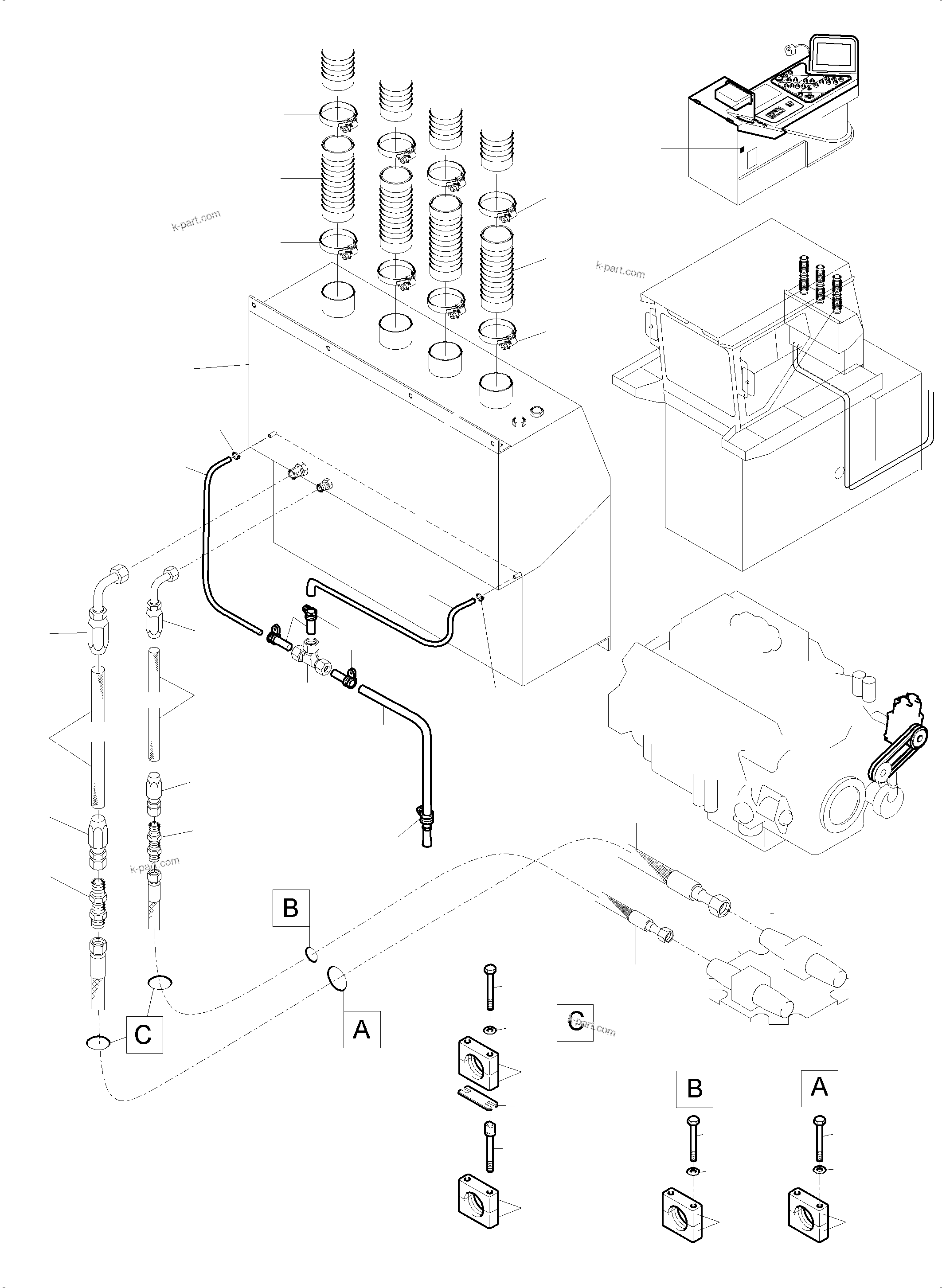 Komatsu parts book diagram for PC5500-6 S/N 15137: AIR CONDITION ARR.