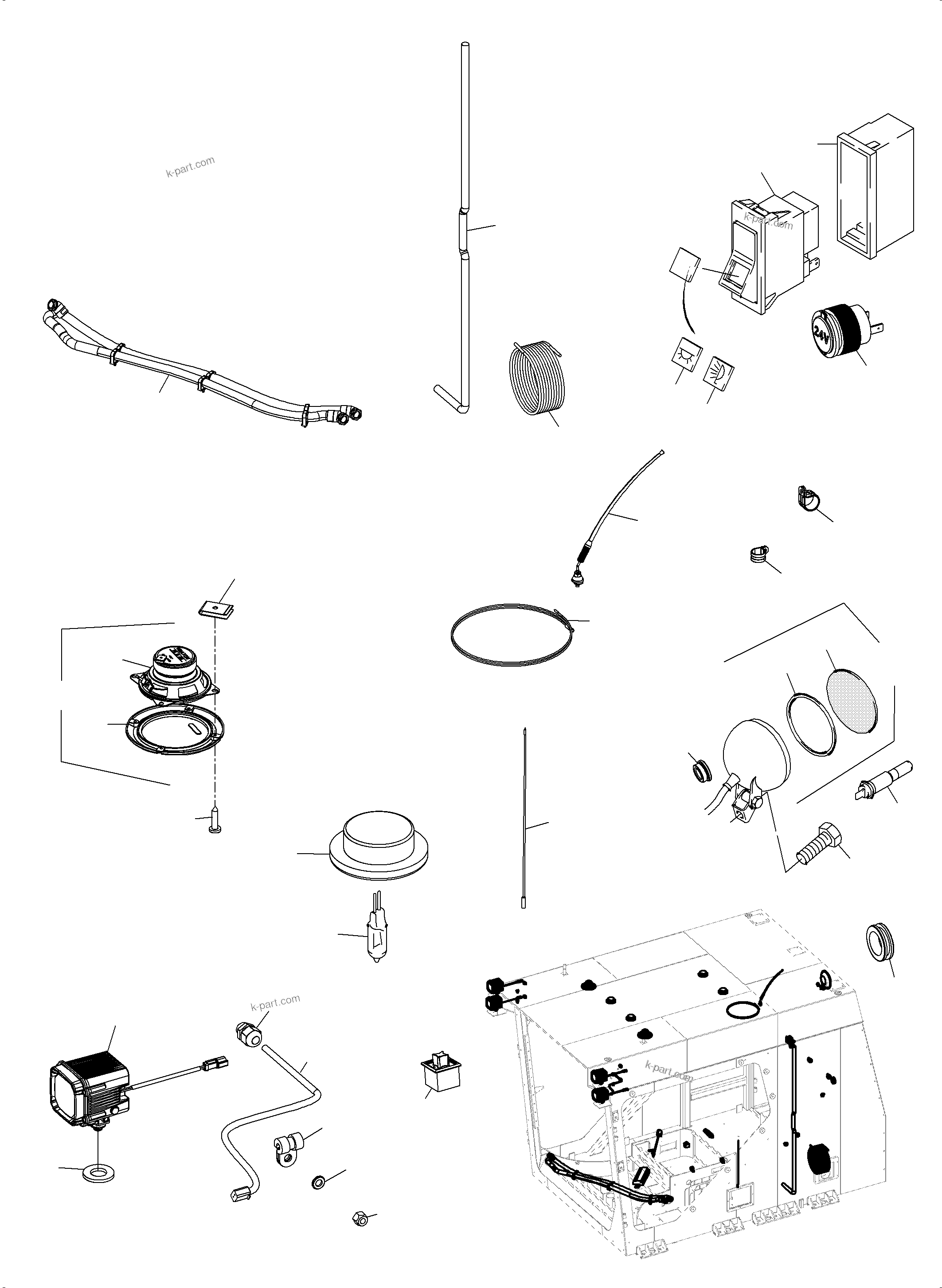 Komatsu parts book diagram for PC5500-6 S/N 15137: OPERATOR'S CAB PART 1