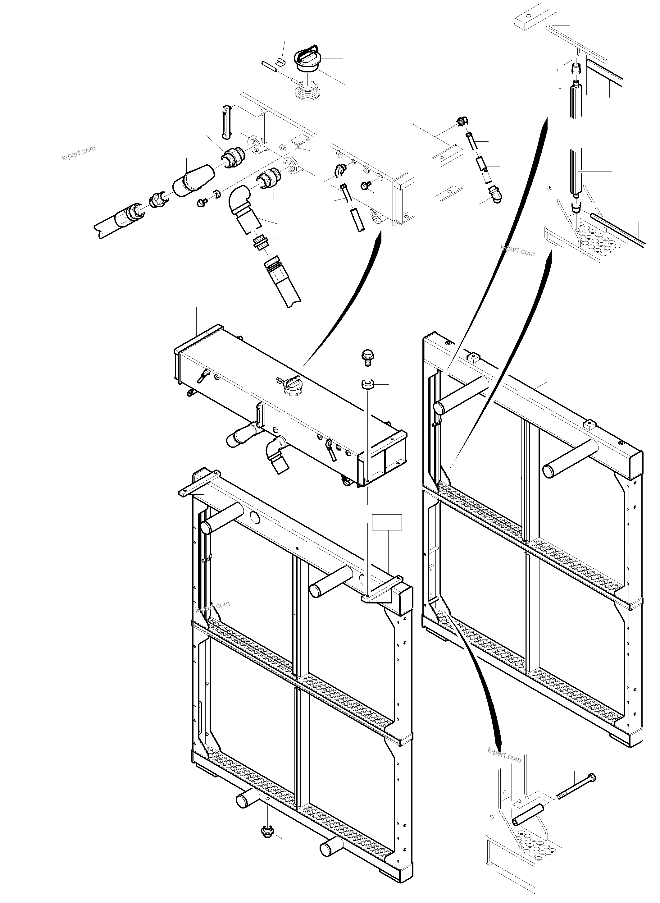 Komatsu parts book diagram for PC5500-6 S/N 15137: RADIATOR