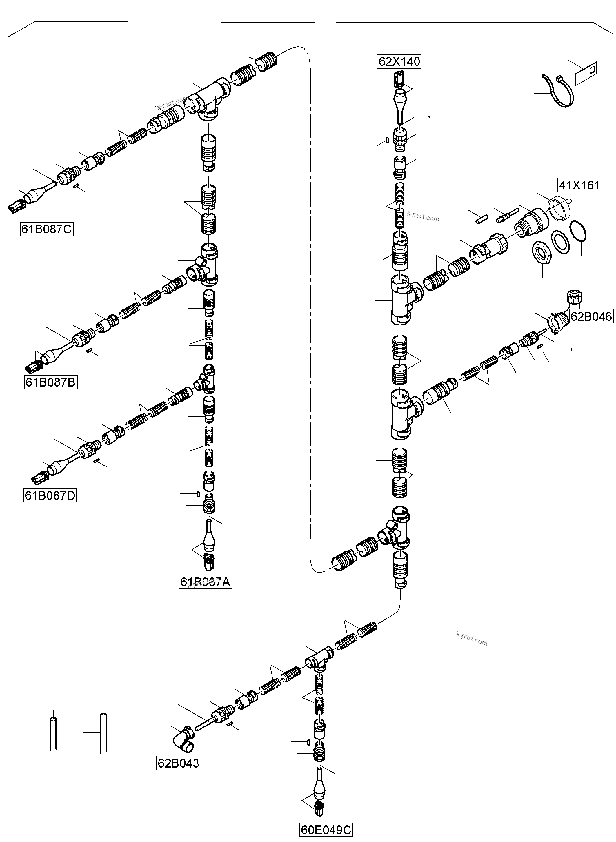 Komatsu parts book diagram for PC5500-6 S/N 15137: CONTROL BLOCKS - H.P.-FILTER - LOCATION 61