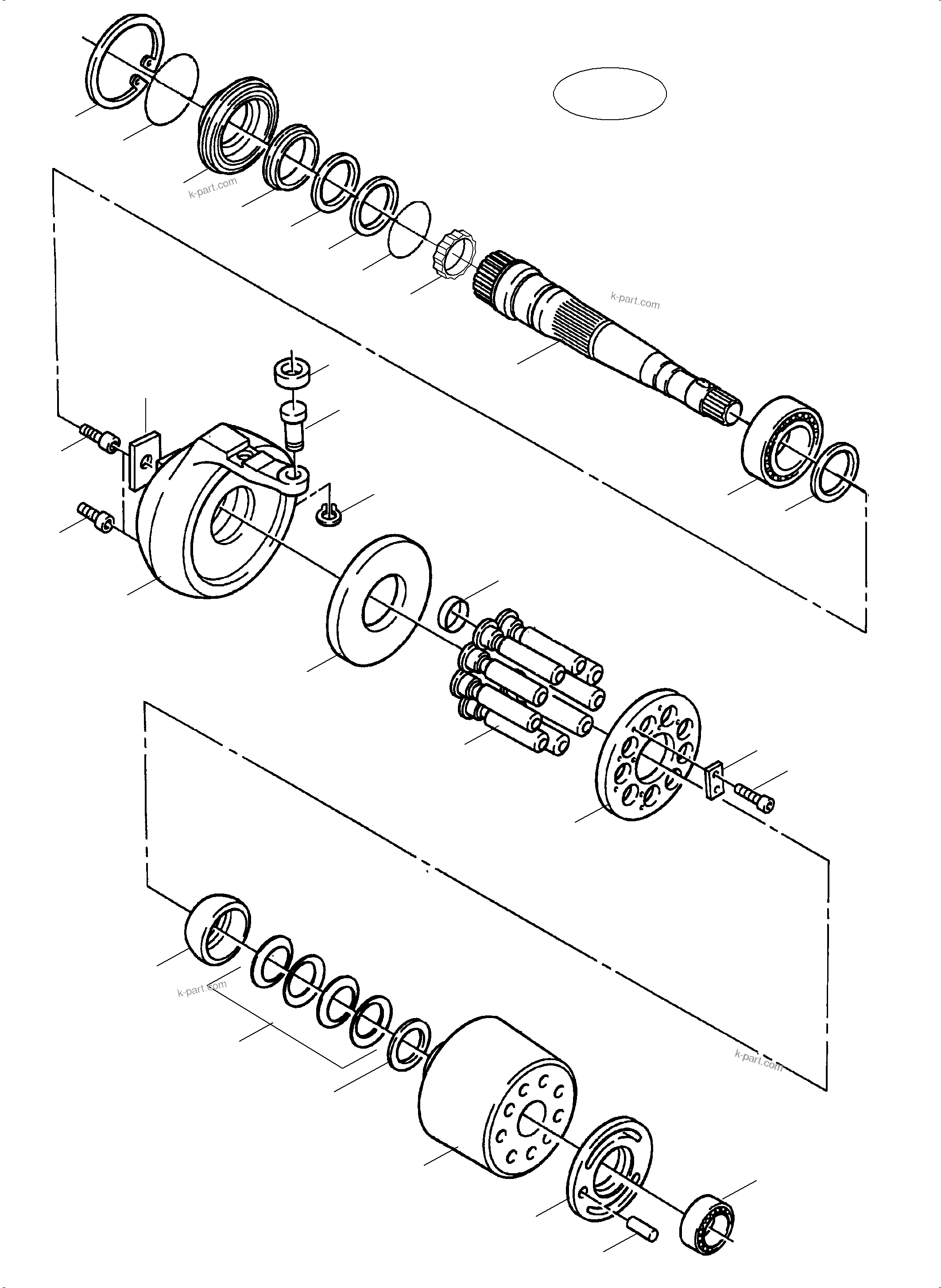 Komatsu parts book diagram for PC5500-6 S/N 15137: HYDRAULIC PUMP
