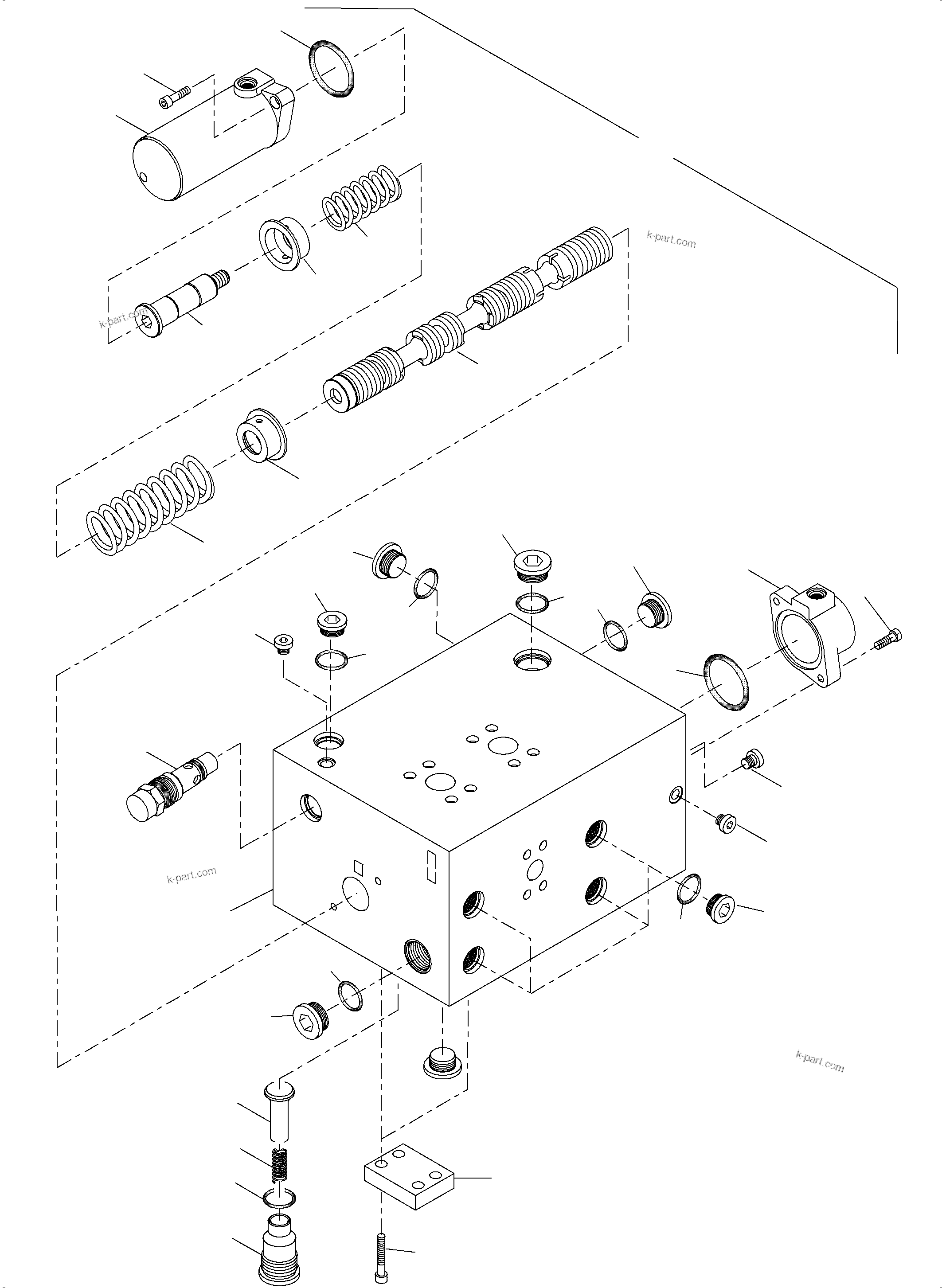 Komatsu parts book diagram for PC5500-6 S/N 15137: CONTROL BLOCK
