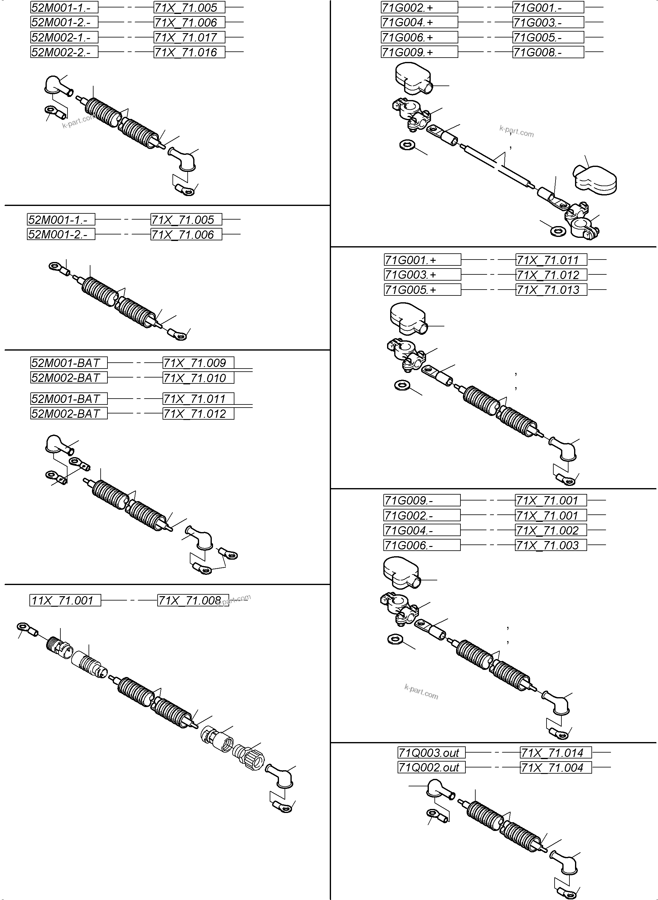 Komatsu parts book diagram for PC5500-6 S/N 15137: BATTERIES WITH CABLES