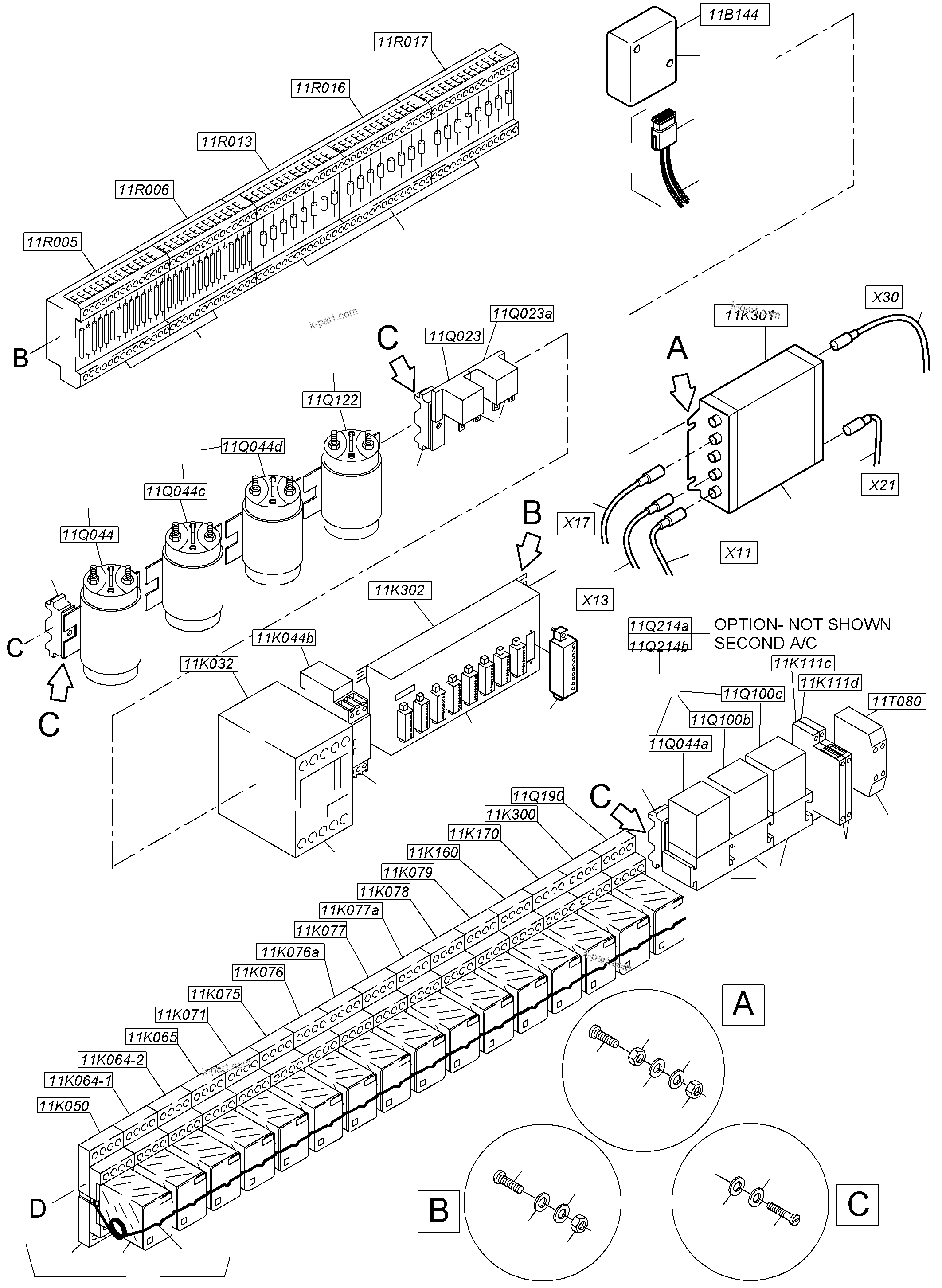 Komatsu parts book diagram for PC5500-6 S/N 15137: SWITCH FRAMING LOCATION 11