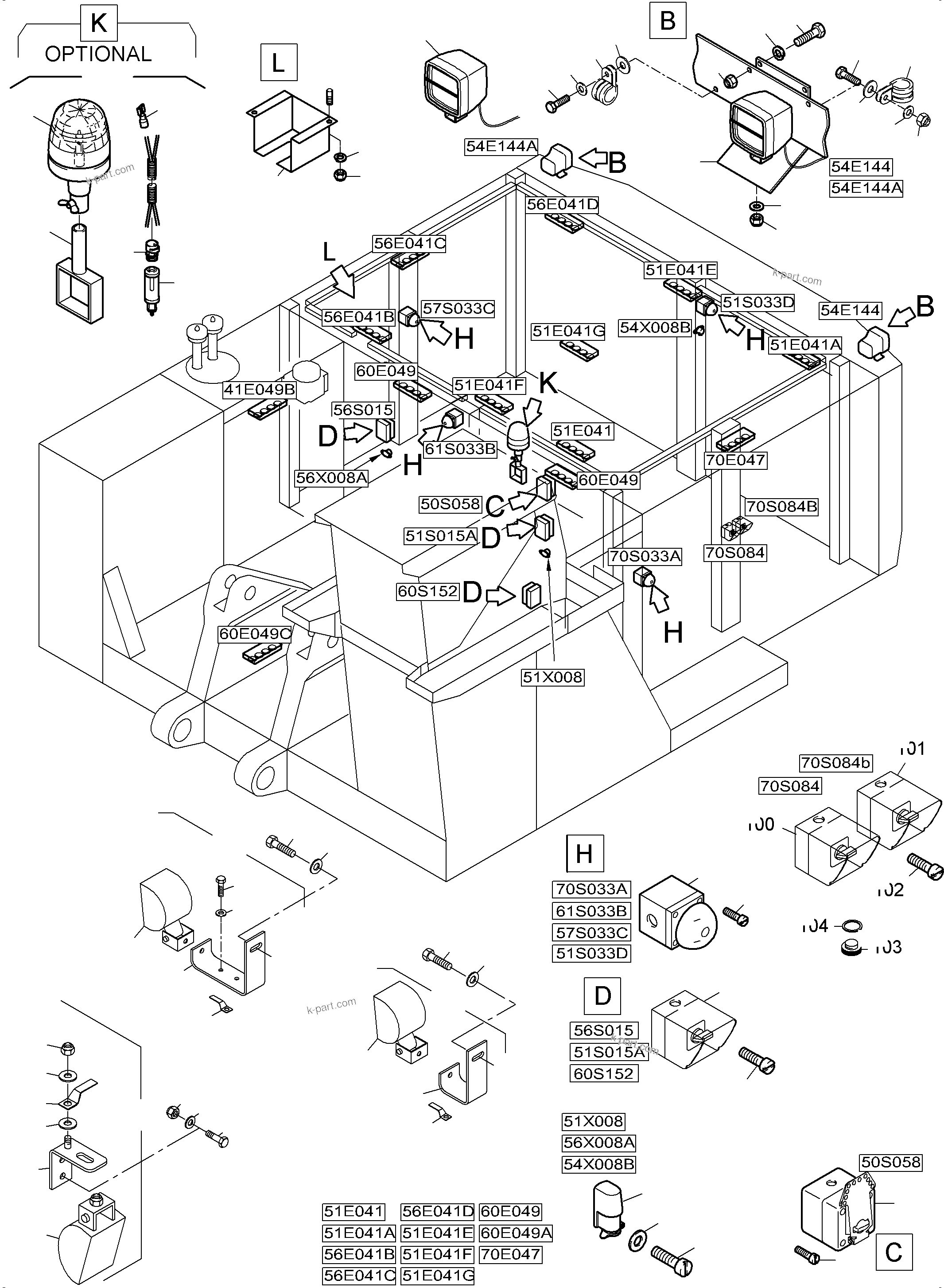 Komatsu parts book diagram for PC5500-6 S/N 15137: MACHINERY HOUSE ELECTRIC - ROOF AND DRIVE FRAME