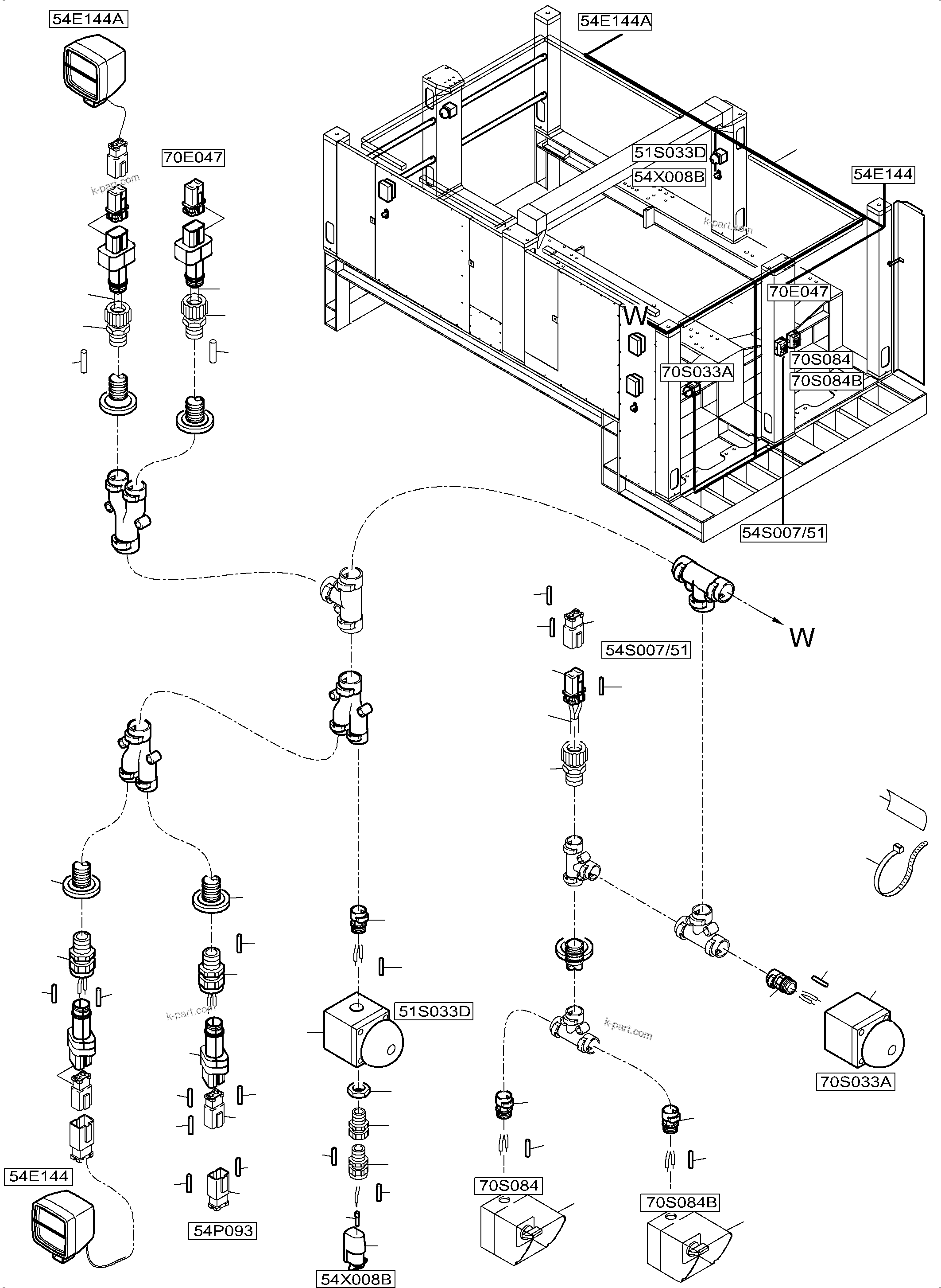 Komatsu parts book diagram for PC5500-6 S/N 15137: MACHINERY HOUSE ELECTRIC - ROOF AND DRIVE FRAME