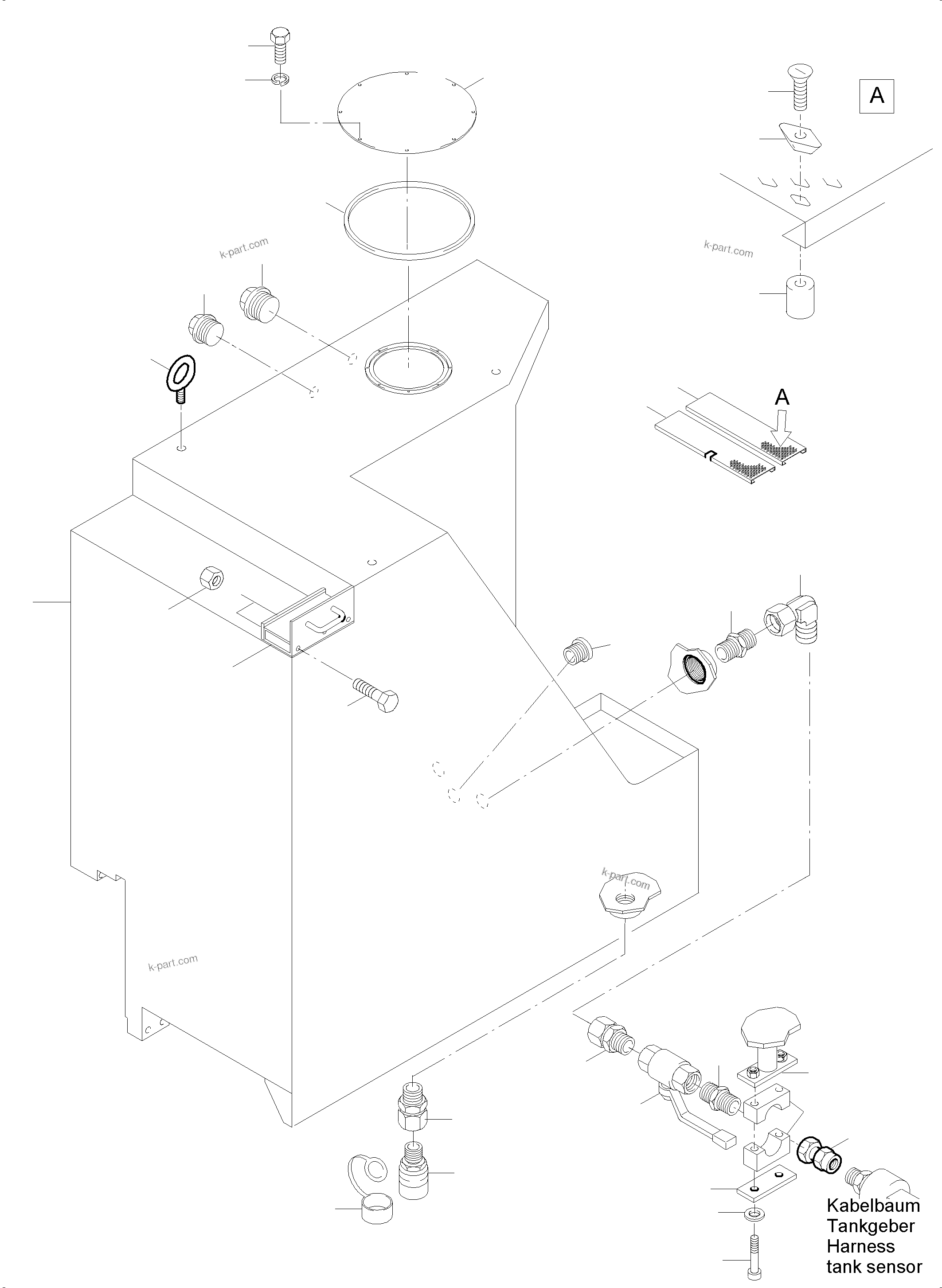 Komatsu parts book diagram for PC5500-6 S/N 15137: FUEL TANK