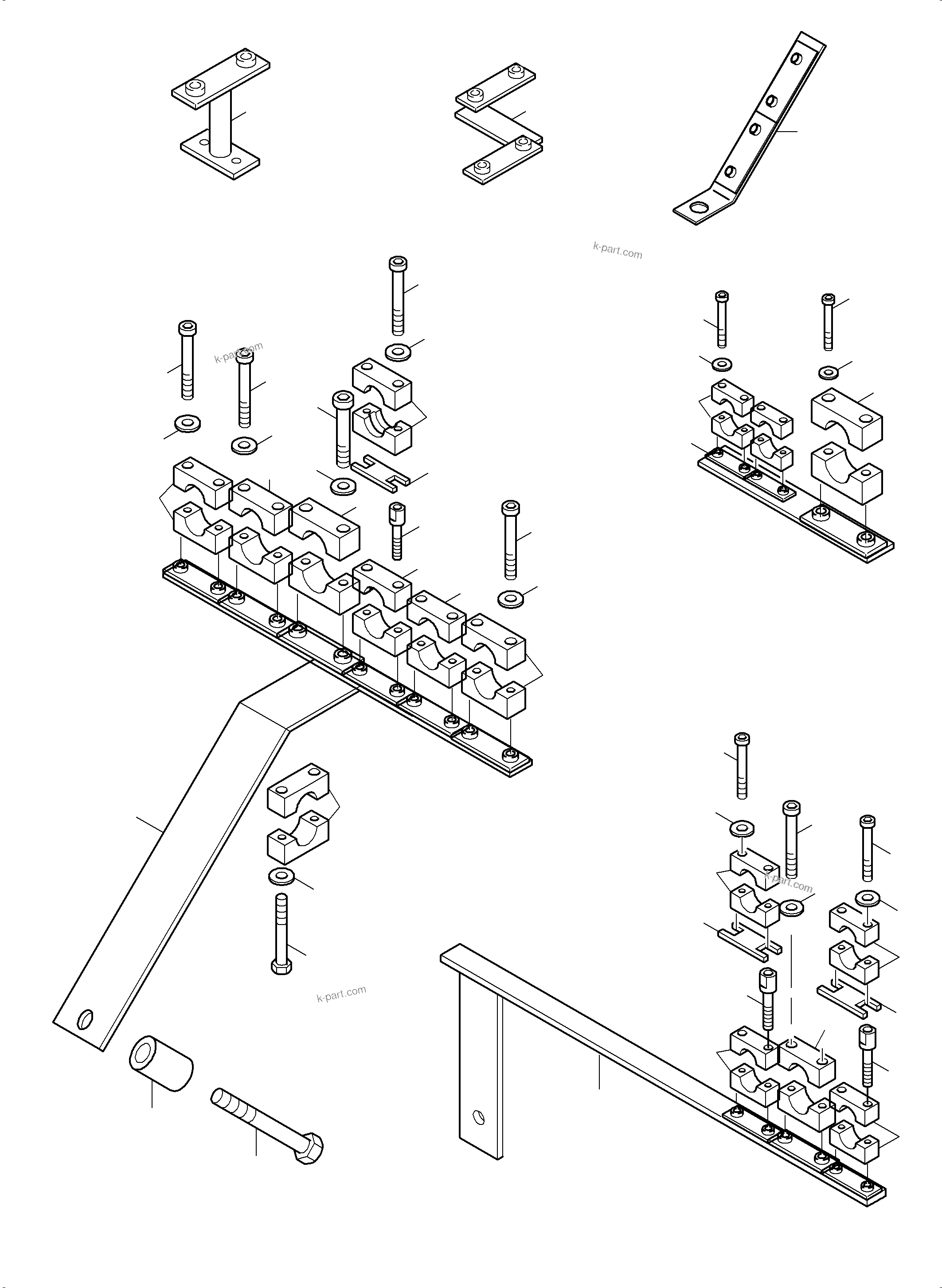 Komatsu parts book diagram for PC5500-6 S/N 15137: HOSE CLAMP ASSY PDG
