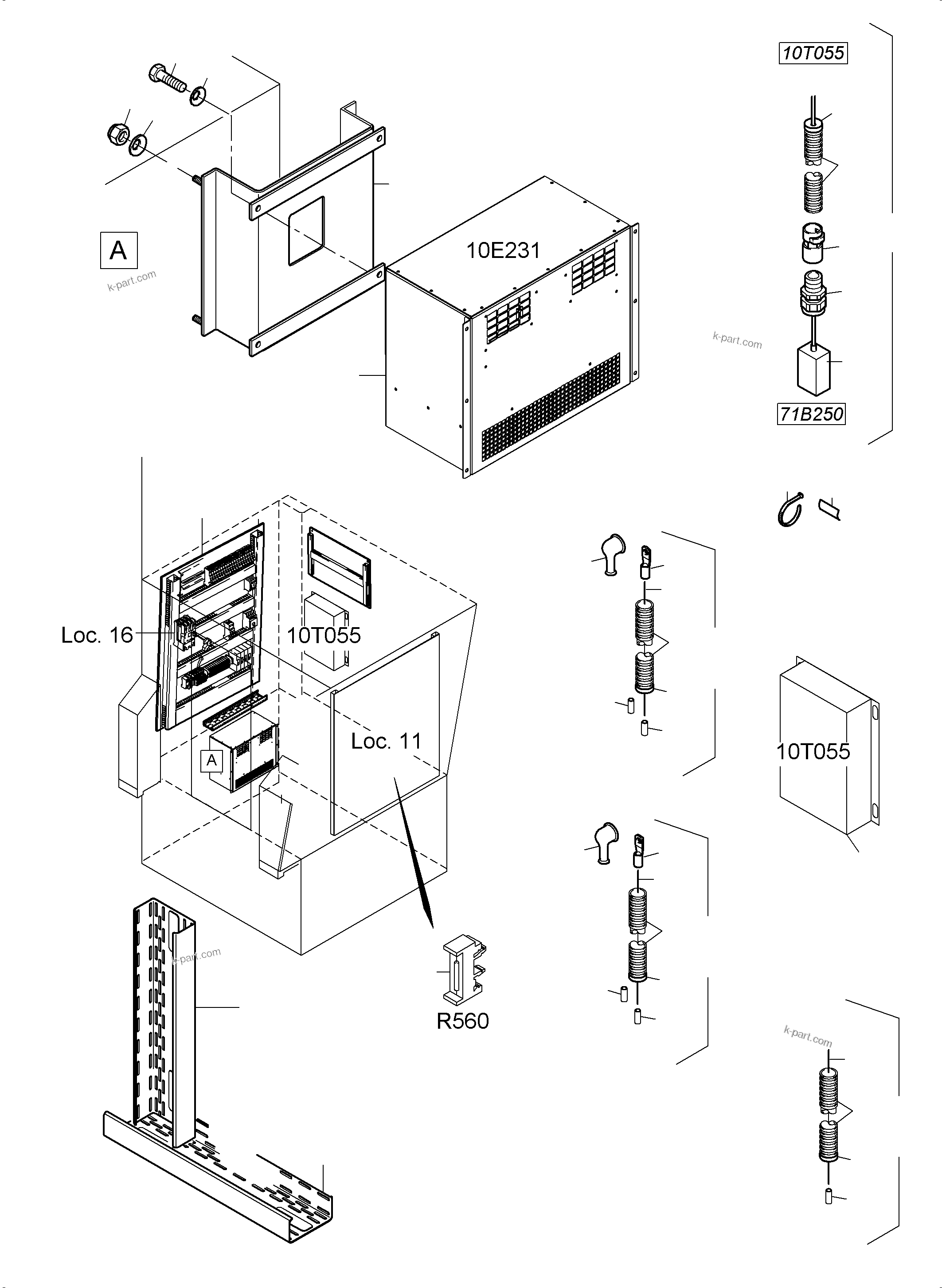 Komatsu parts book diagram for PC5500-6 S/N 15137: ELECTRIC PARTS TEMPERATURE CONDITIONING - CAB SUPPORT