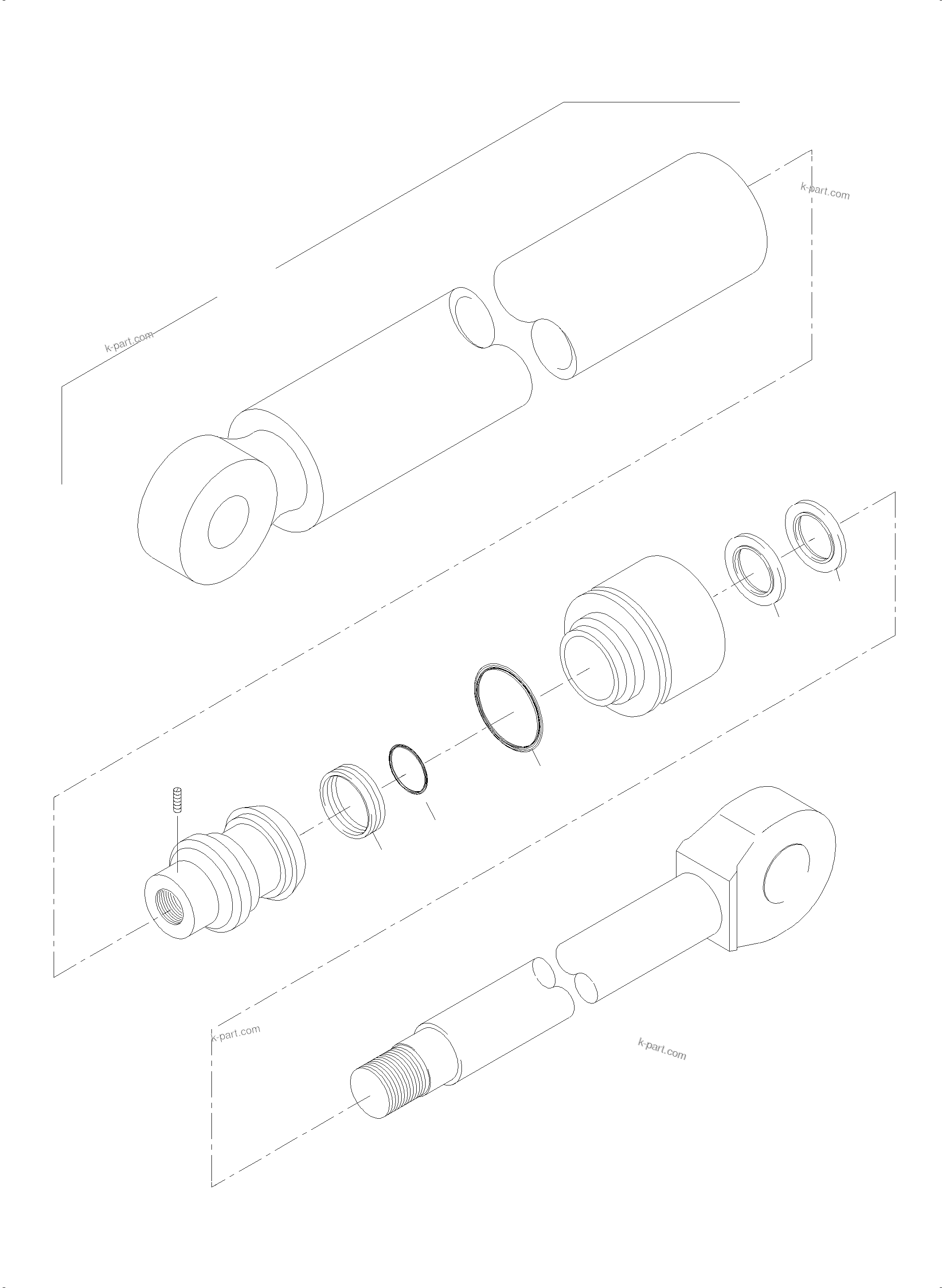 Komatsu parts book diagram for PC5500-6 S/N 15149: HYDRAULIC CYLINDER