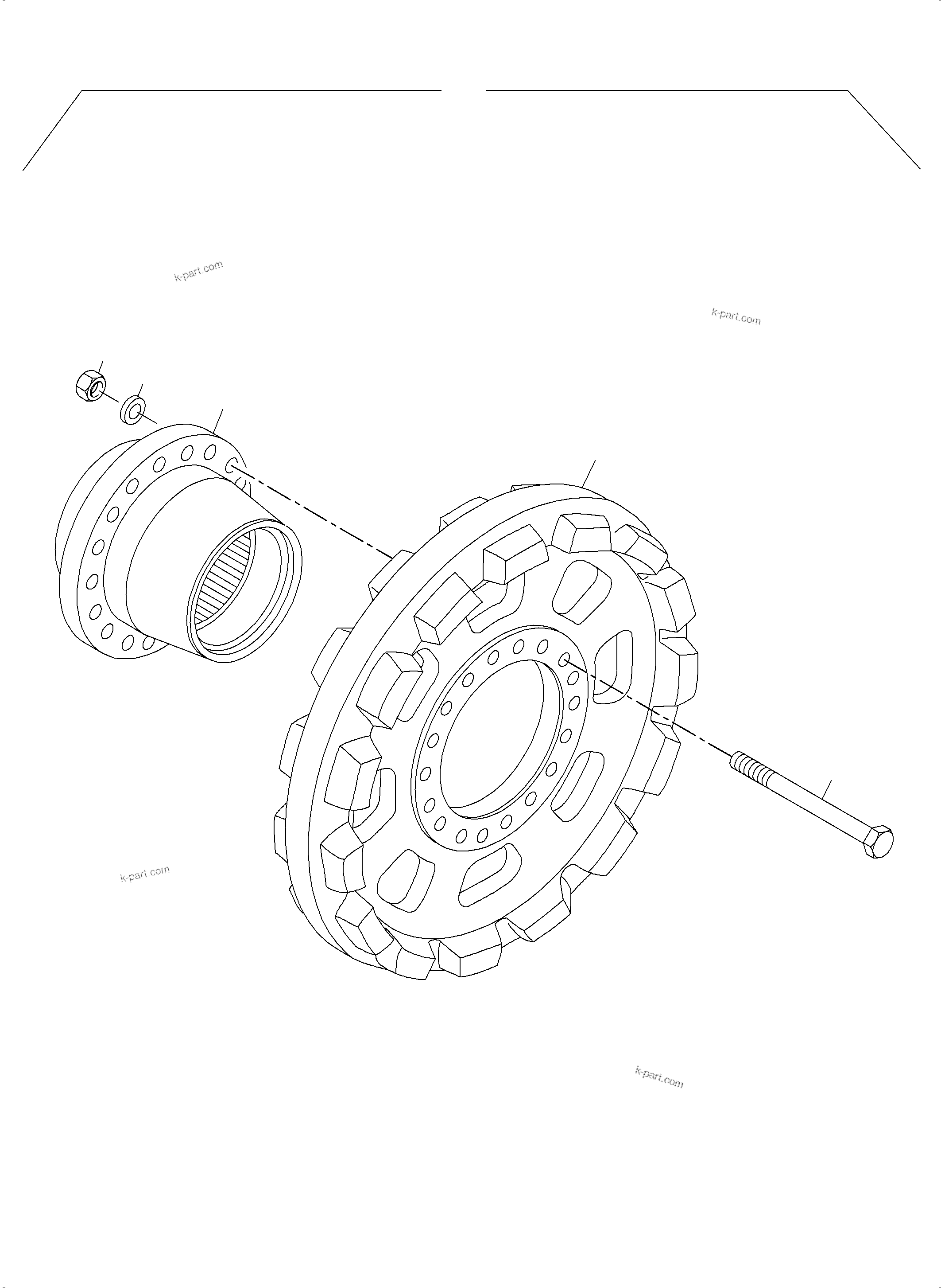 Komatsu parts book diagram for PC5500-6 S/N 15149: DRIVE SPROCKET TT