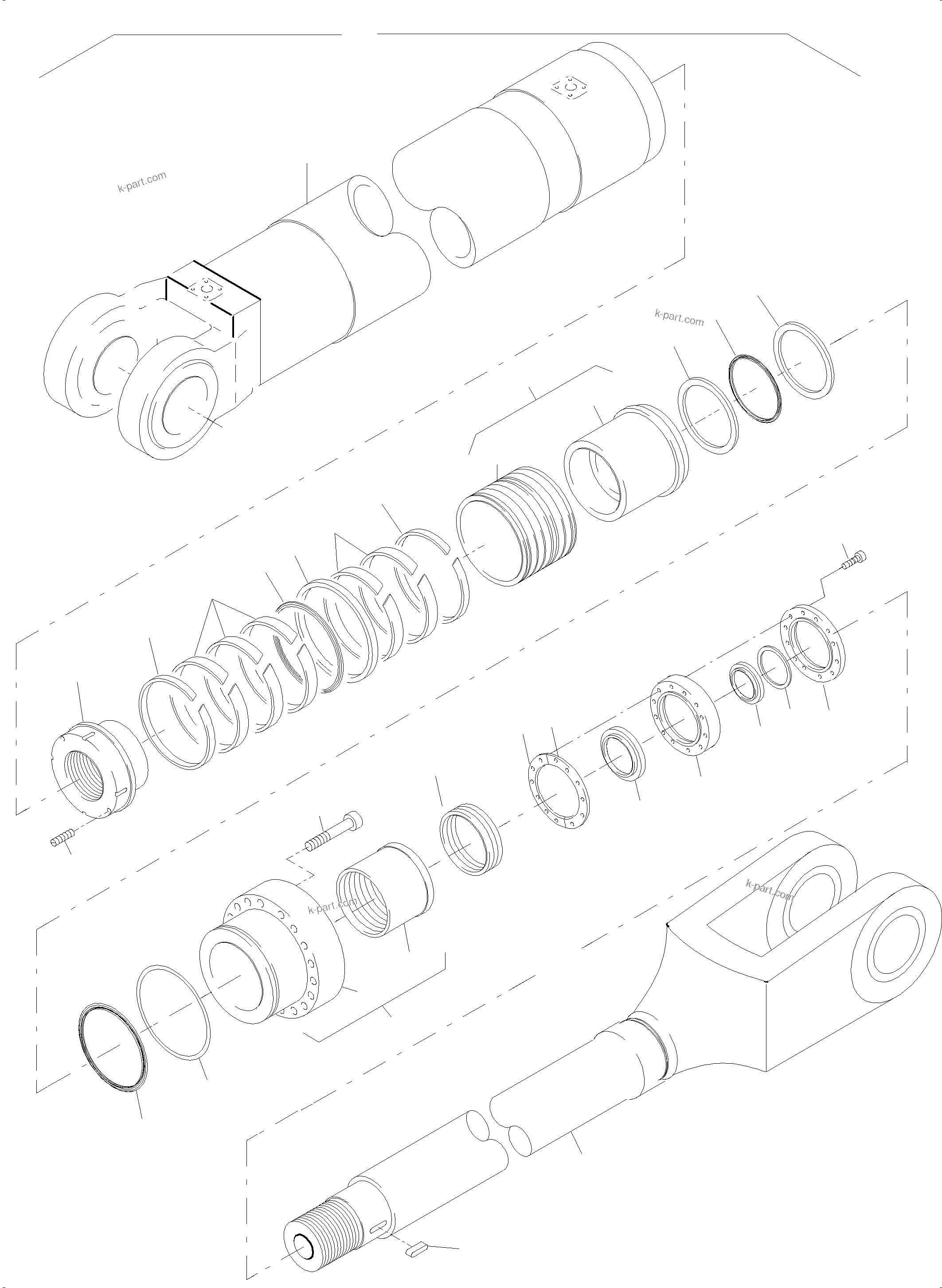 Komatsu parts book diagram for PC5500-6 S/N 15149: HYDRAULIC CYLINDER COLD WEATHER DESIGN