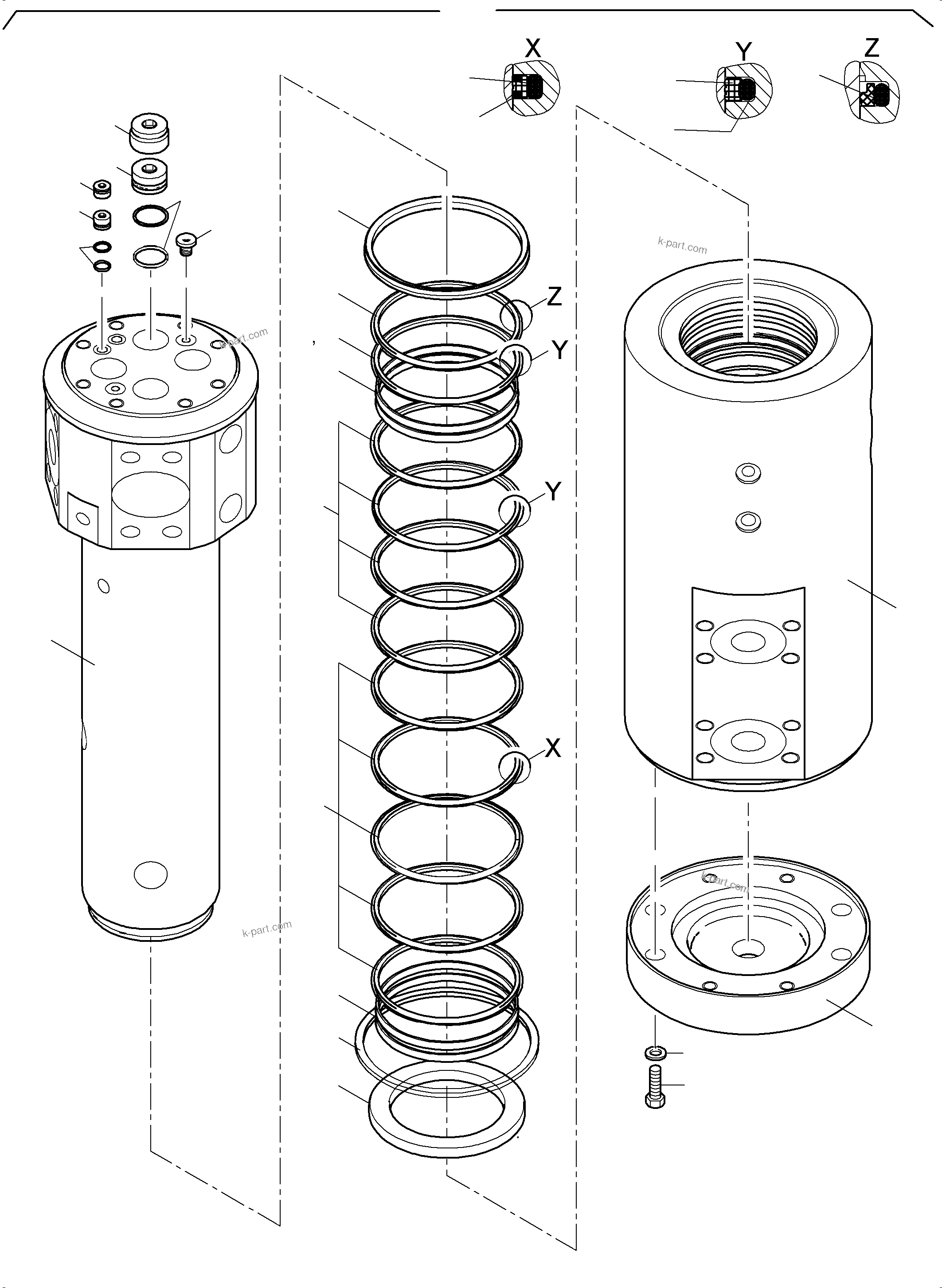 Komatsu parts book diagram for PC5500-6 S/N 15149: ROTARY JOINT