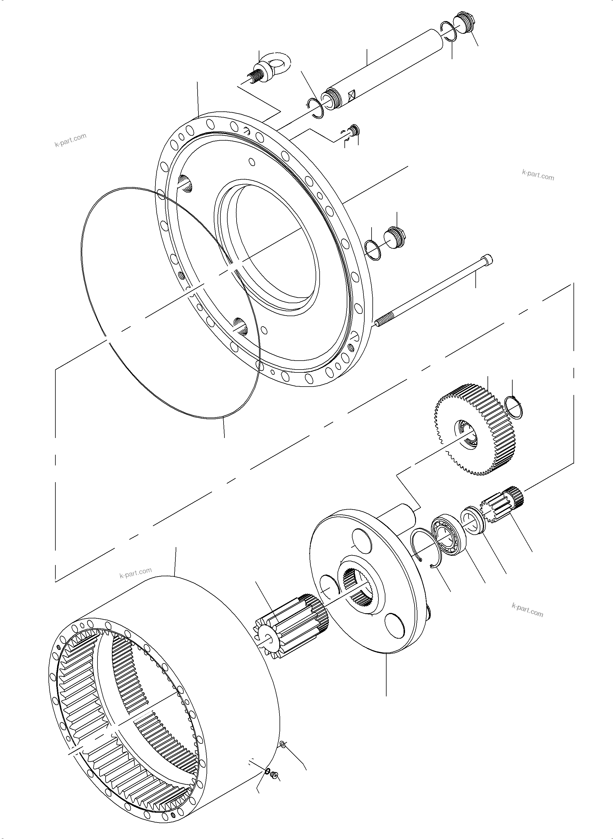 Komatsu parts book diagram for PC5500-6 S/N 15149: SLEW GEAR