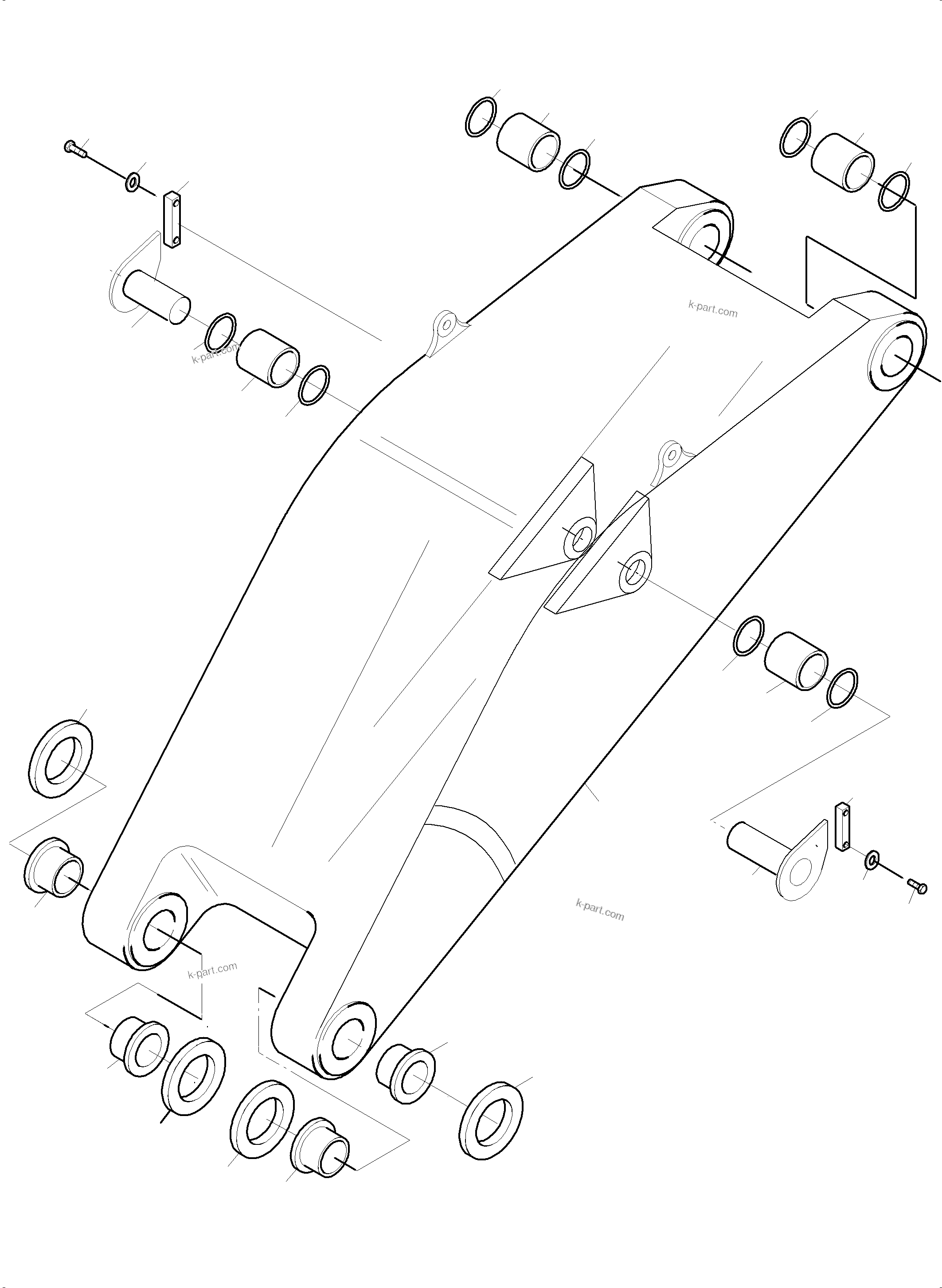 Komatsu parts book diagram for PC5500-6 S/N 15149: BULLCLAM BUCKET STICK 5,6M