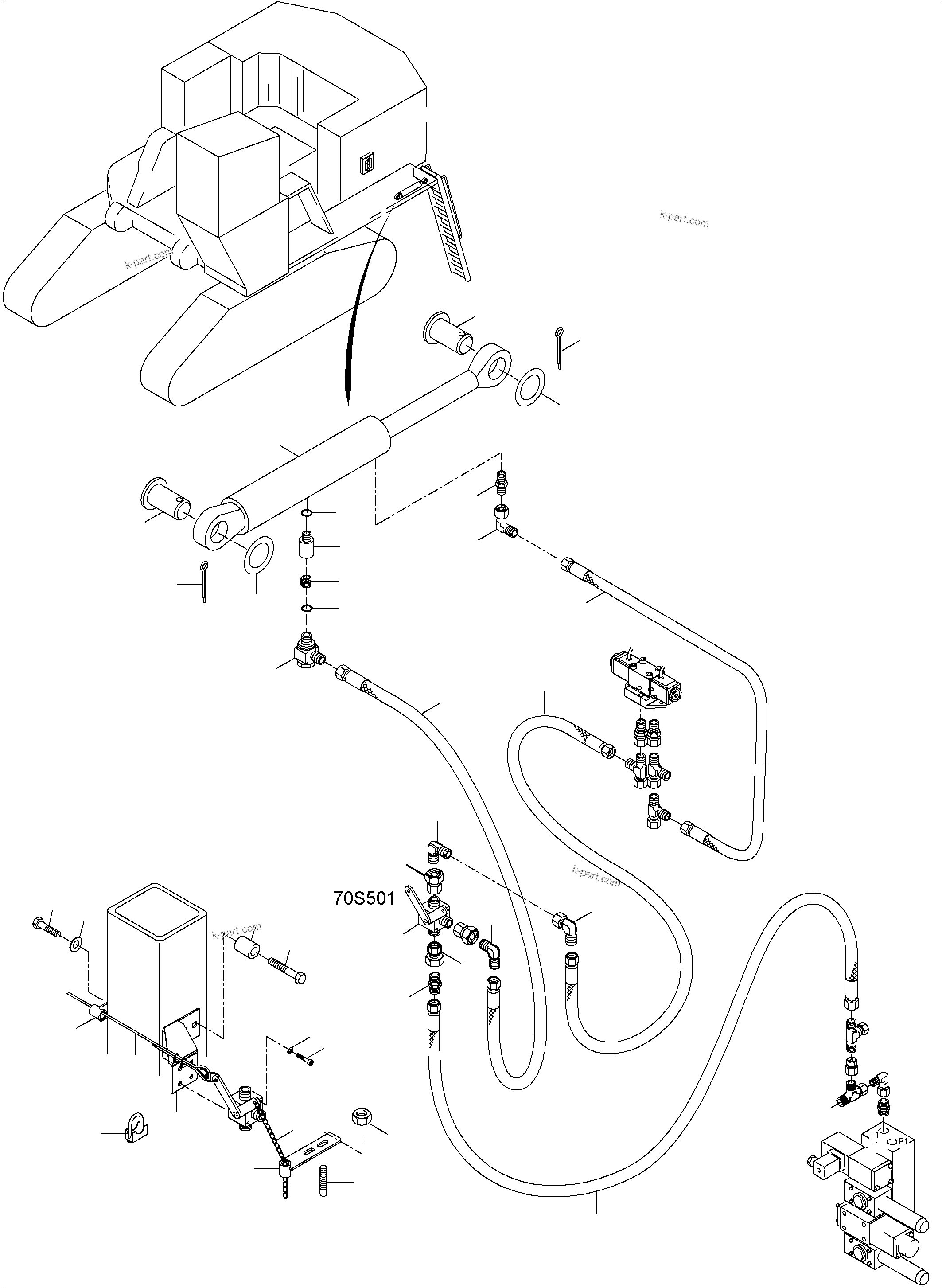Komatsu parts book diagram for PC5500-6 S/N 15149: LADDER HYDRAULIC