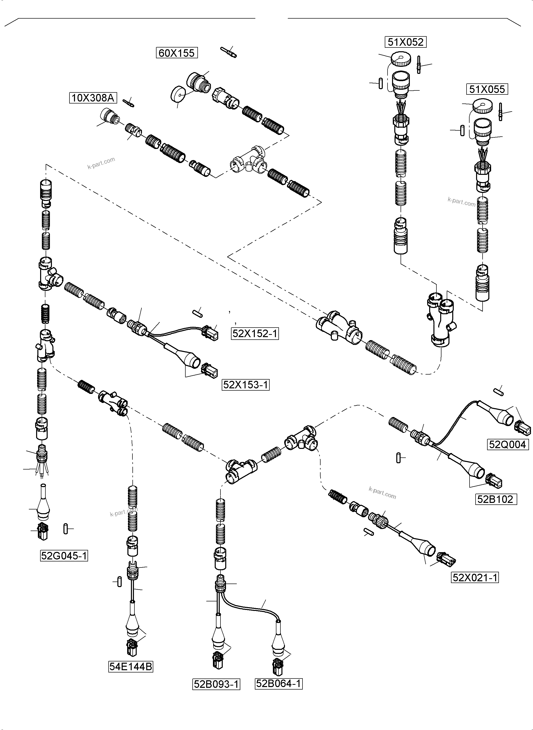 Komatsu parts book diagram for PC5500-6 S/N 15149: CABLES - ENGINE AND TRANSMITTER