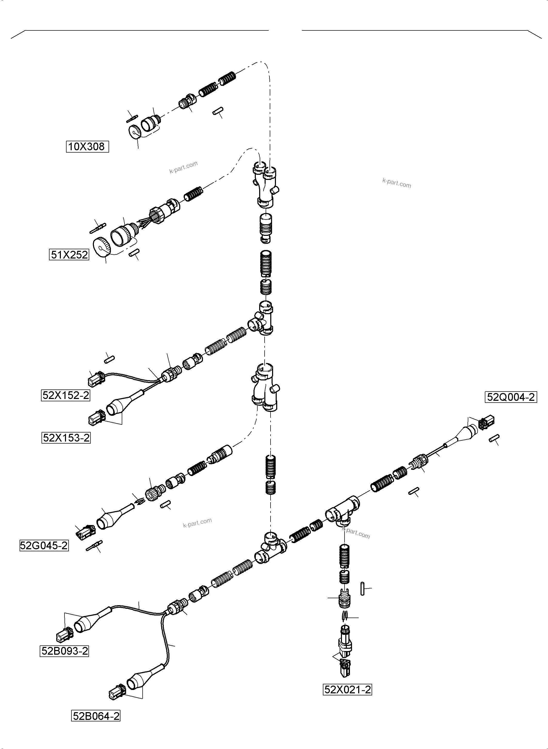 Komatsu parts book diagram for PC5500-6 S/N 15149: CABLES - ENGINE AND TRANSMITTER
