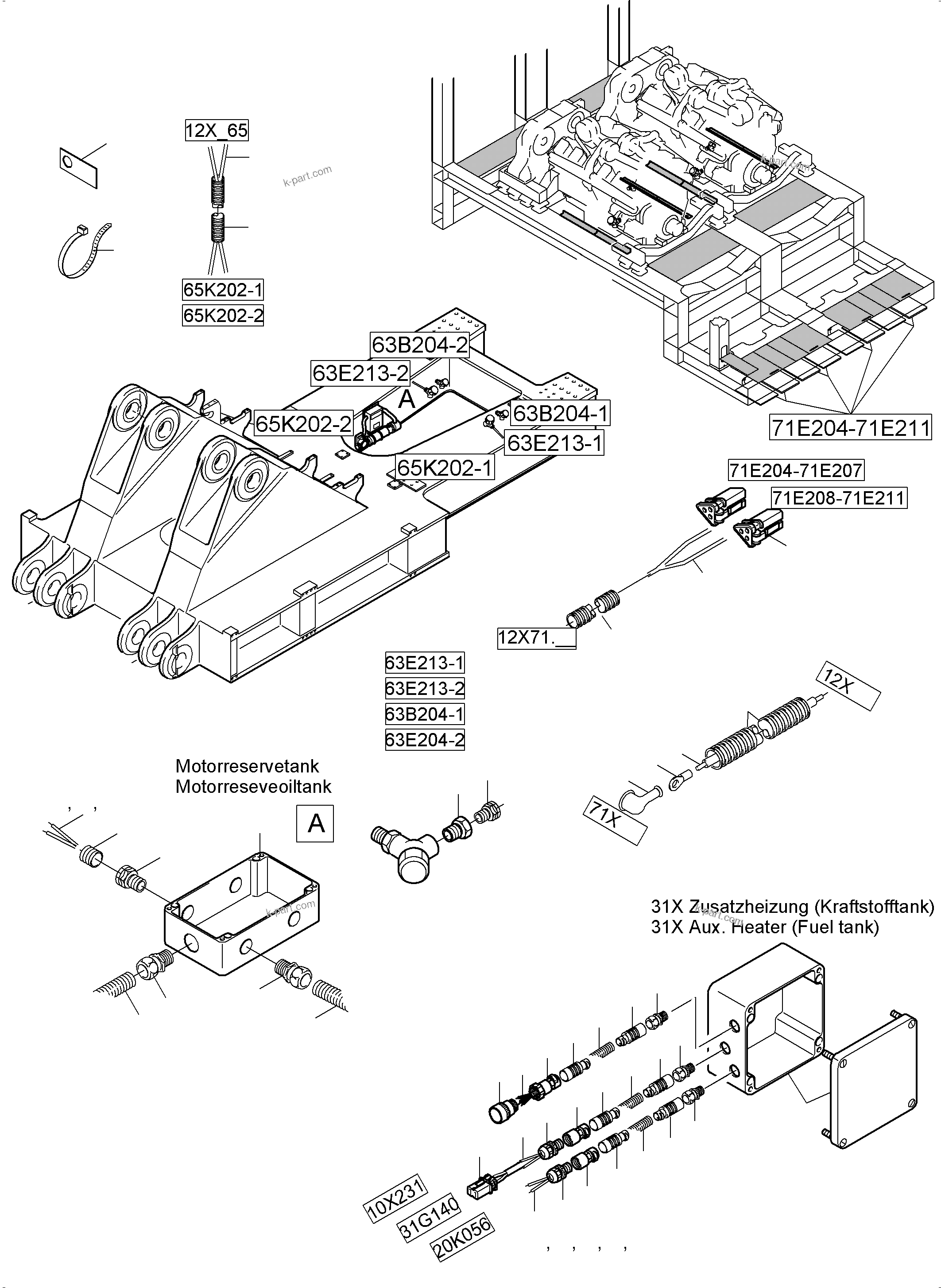 Komatsu parts book diagram for PC5500-6 S/N 15149: CABLES-TEMPERATURE CONDITIONING